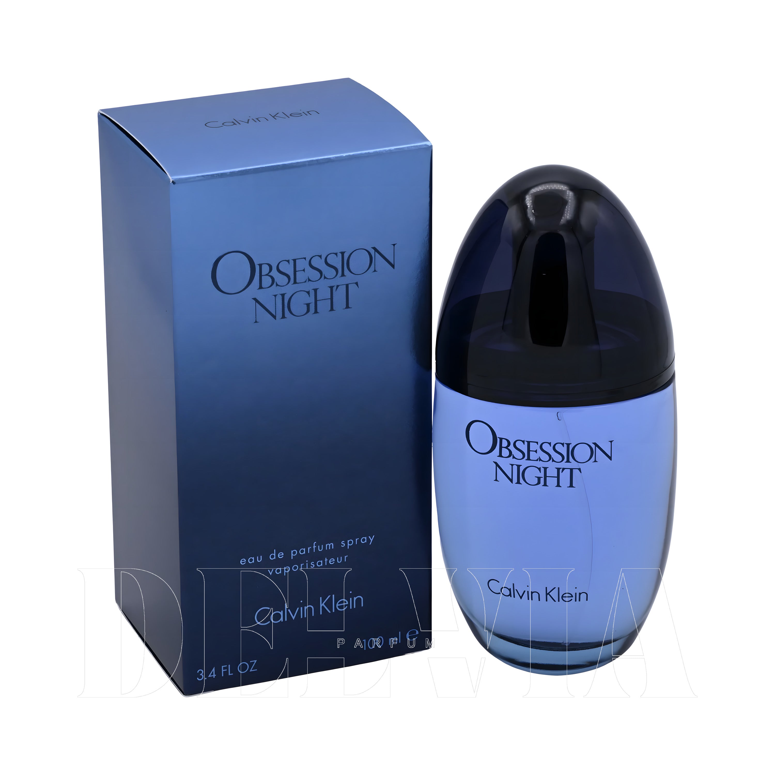 Calvin Klein Obsession Night 1 ml dekant parfüm — kutu ve şişe görseli