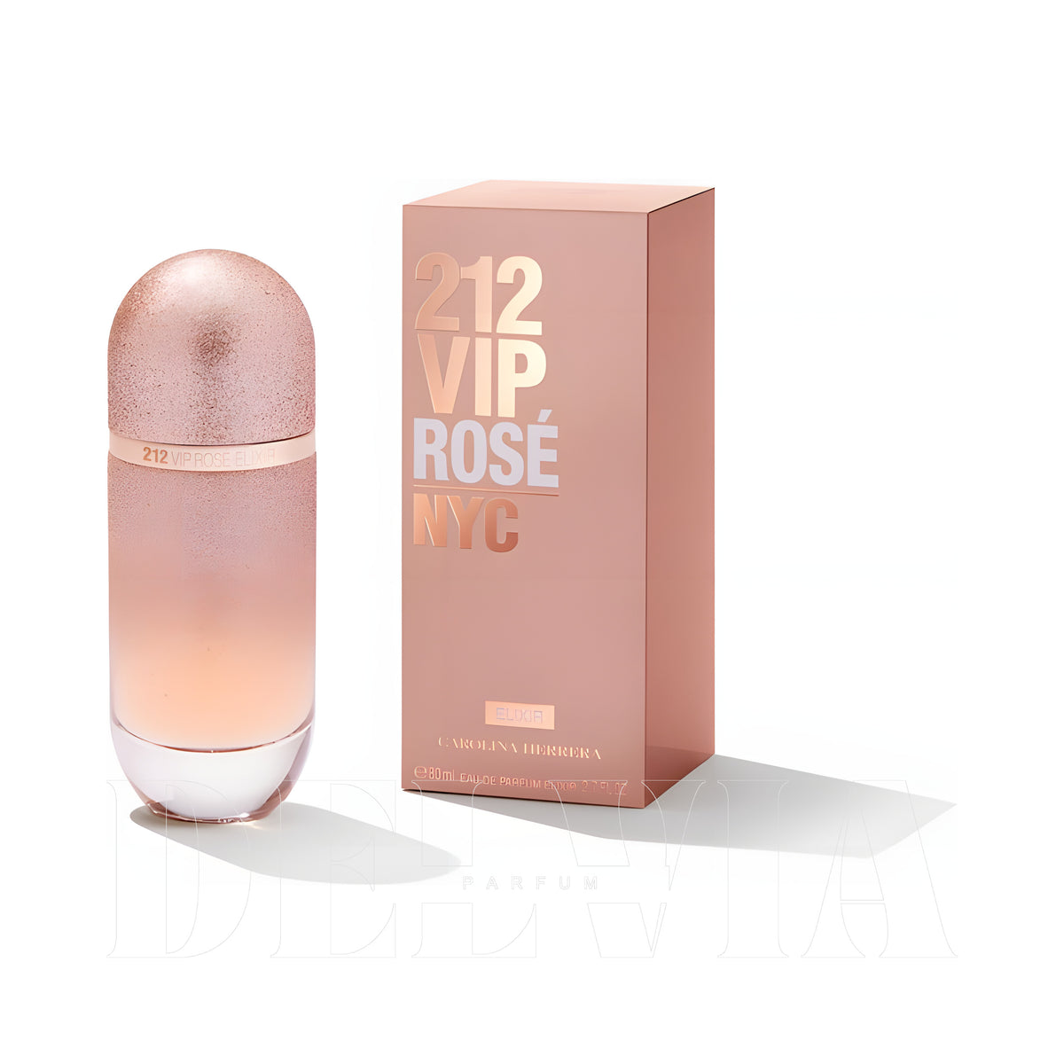 Carolina Herrera 212 Vip Rose Edp Kokulu Mum — kutu ve şişe görseli