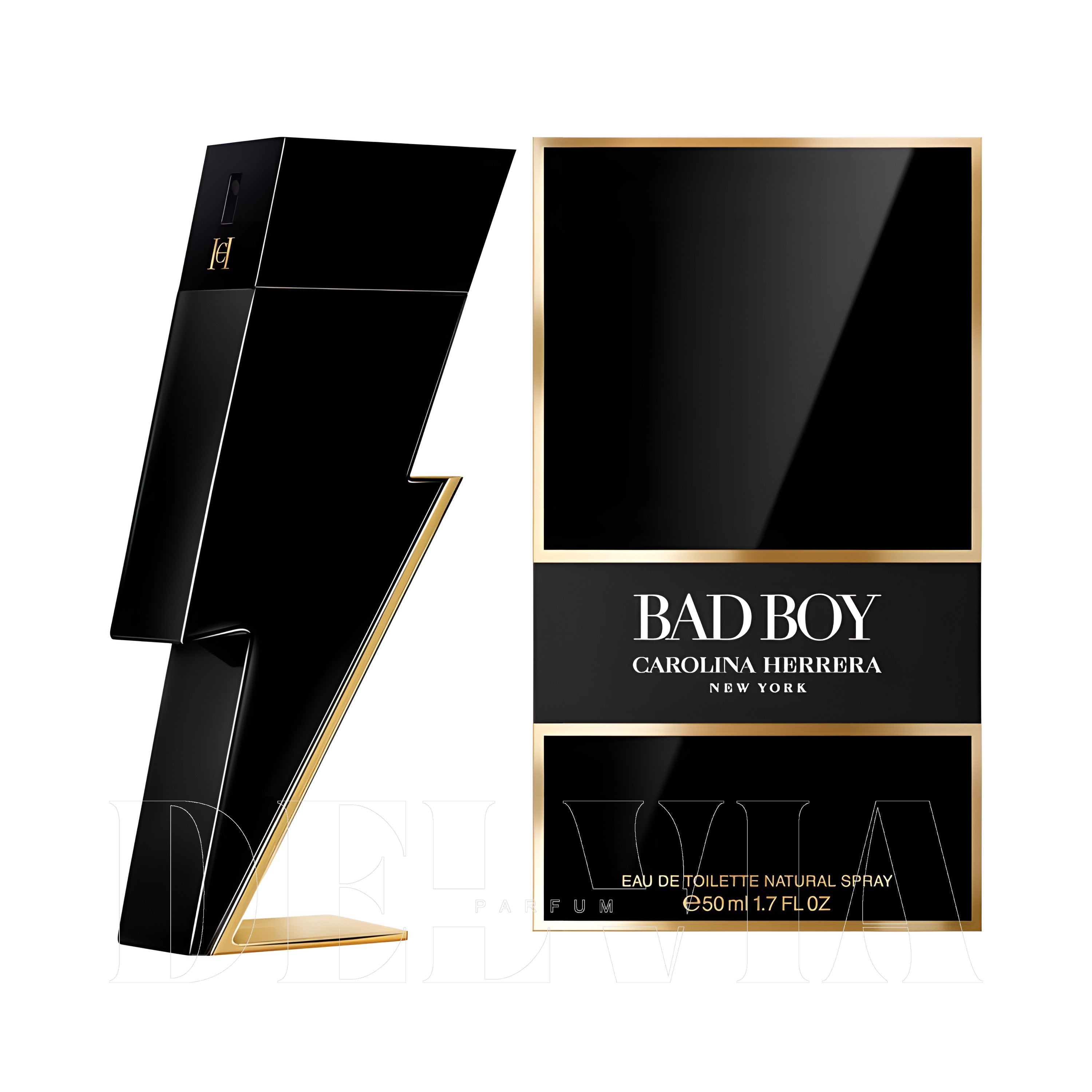 Carolina Herrera Bad Boy 2 ml dekant parfüm — kutu ve şişe görseli