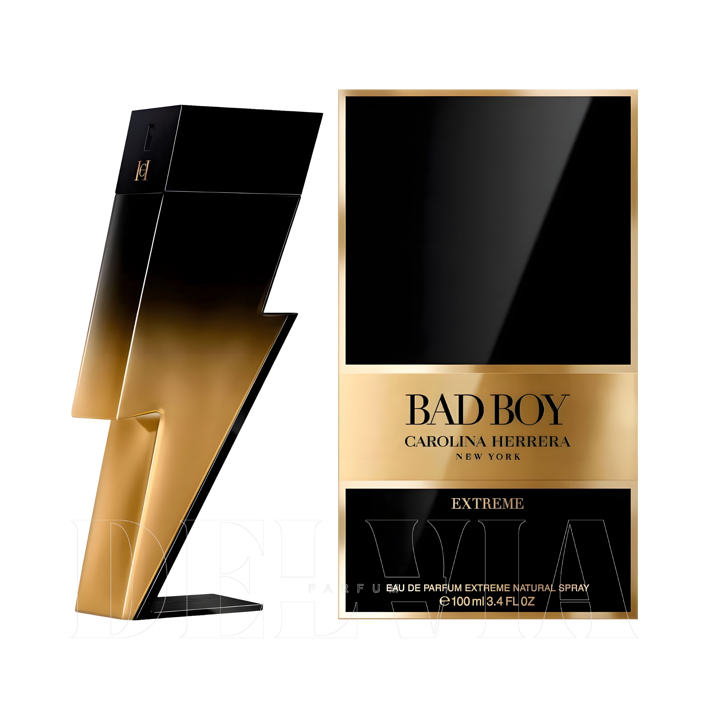 Carolina Herrera Bad Boy Extreme 10 ml dekant parfüm — kutu ve şişe görseli