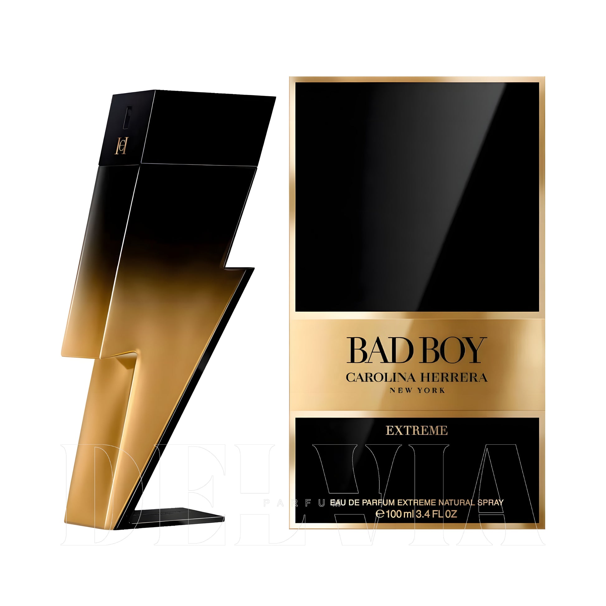 Carolina Herrera Bad Boy Extreme 2 ml dekant parfüm — kutu ve şişe görseli