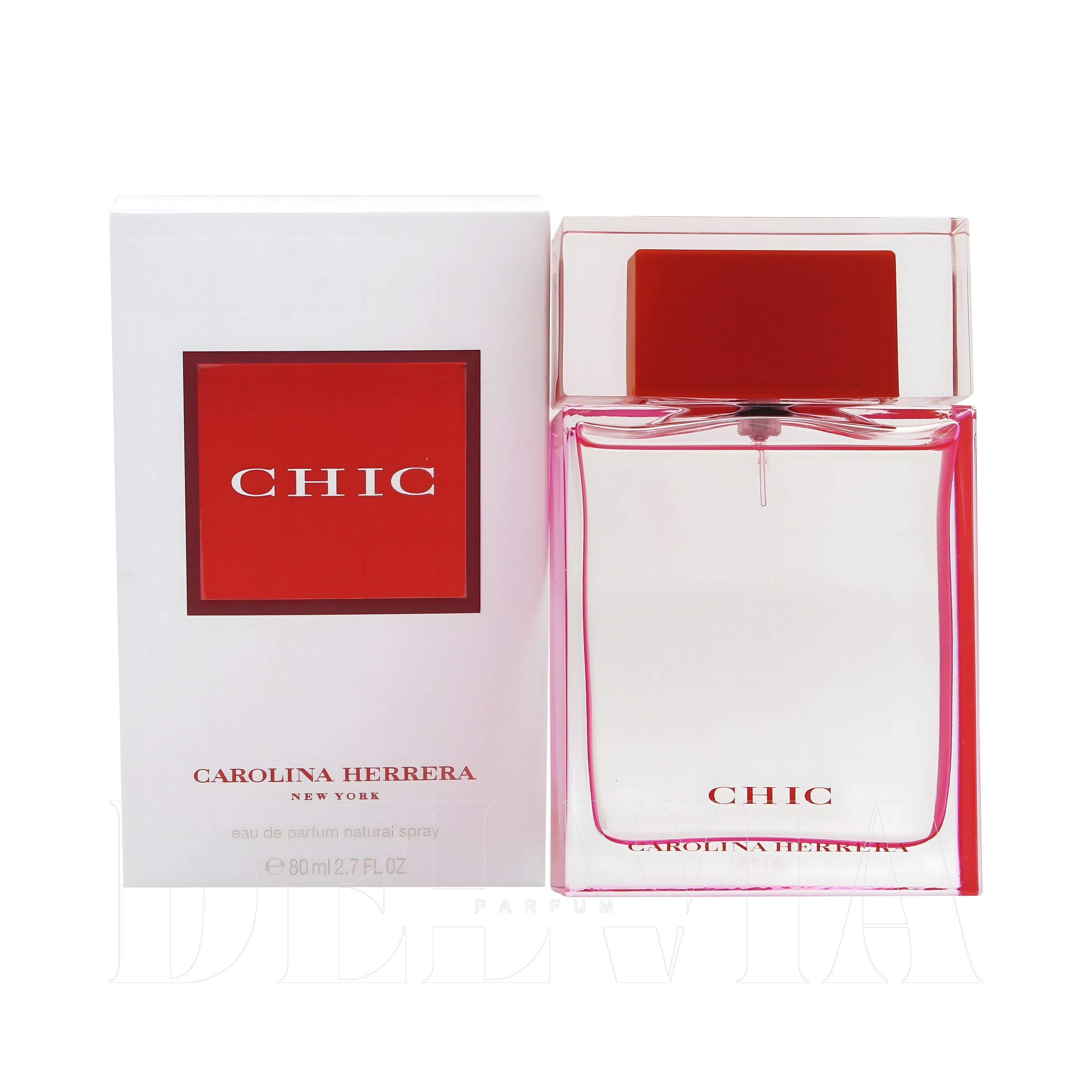 Carolina Herrera Chic 10 ml dekant parfüm — kutu ve şişe görseli
