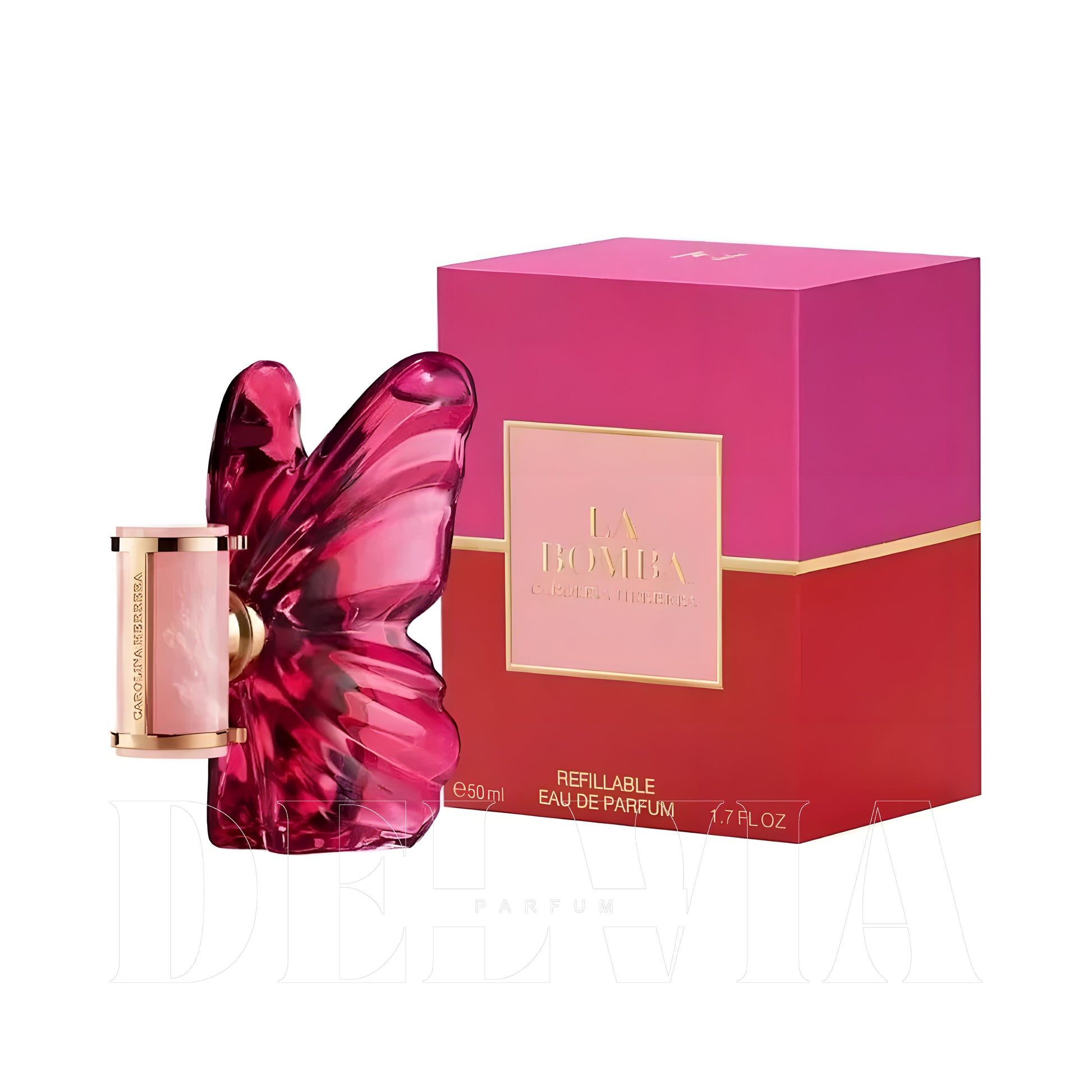 Carolina Herrera La Bomba 15 ml dekant parfüm — kutu ve şişe görseli