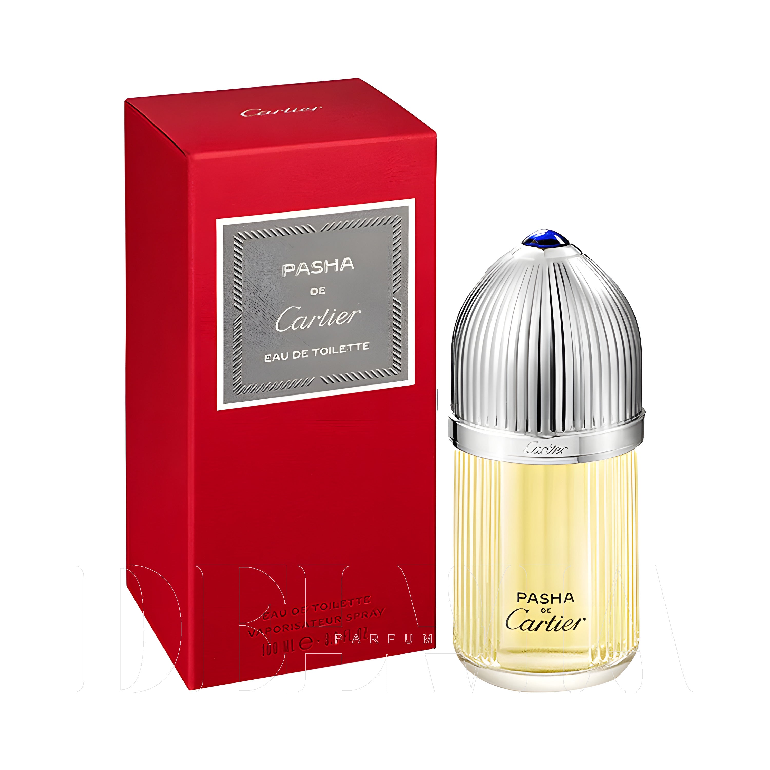 Cartier Pasha De 20 ml dekant parfüm — kutu ve şişe görseli