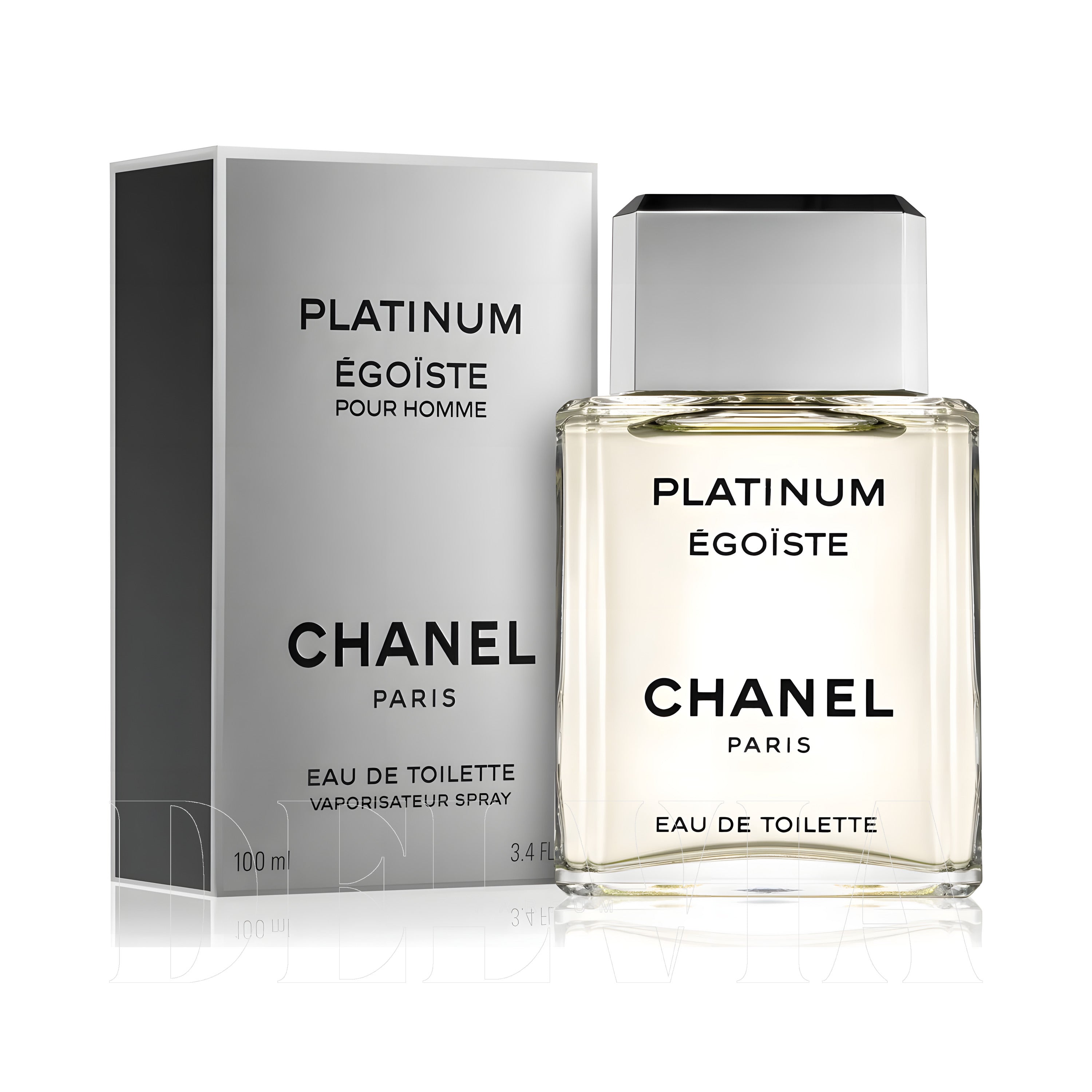 Chanel Egoiste Platinum 2 ml dekant parfüm — kutu ve şişe görseli
