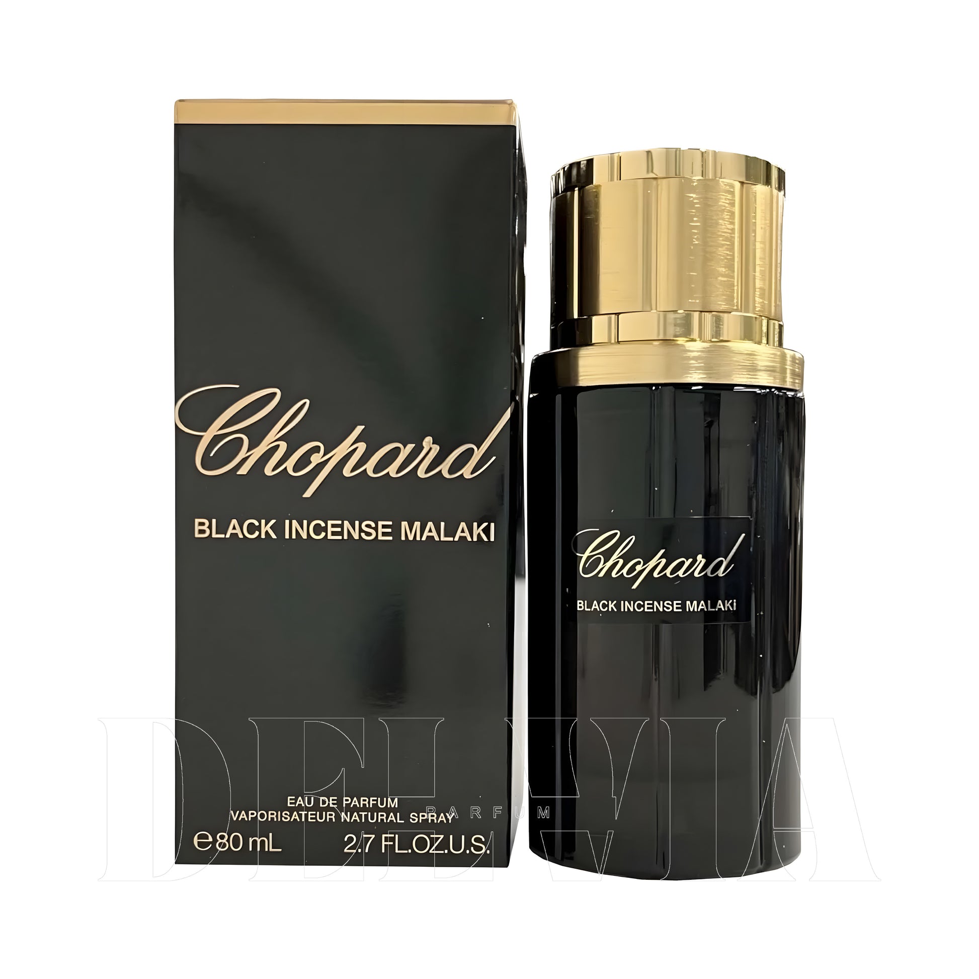 Chopard Black Incense Malaki 2 ml dekant parfüm — kutu ve şişe görseli