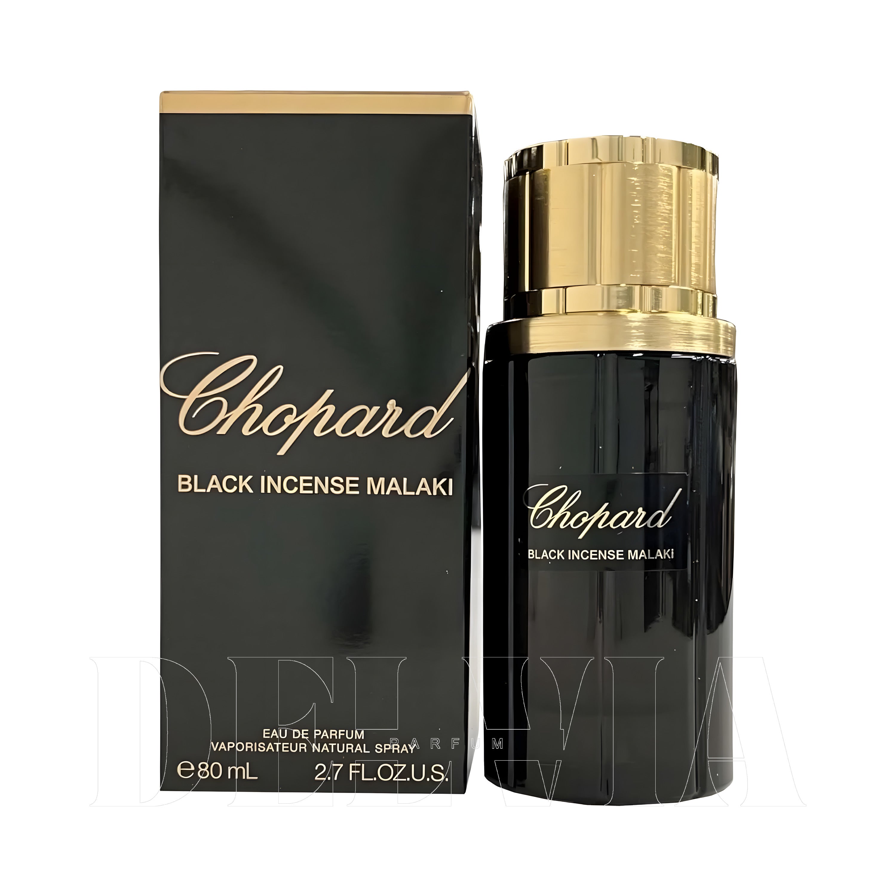 Chopard Black Incense Malaki 2 ml dekant parfüm — kutu ve şişe görseli