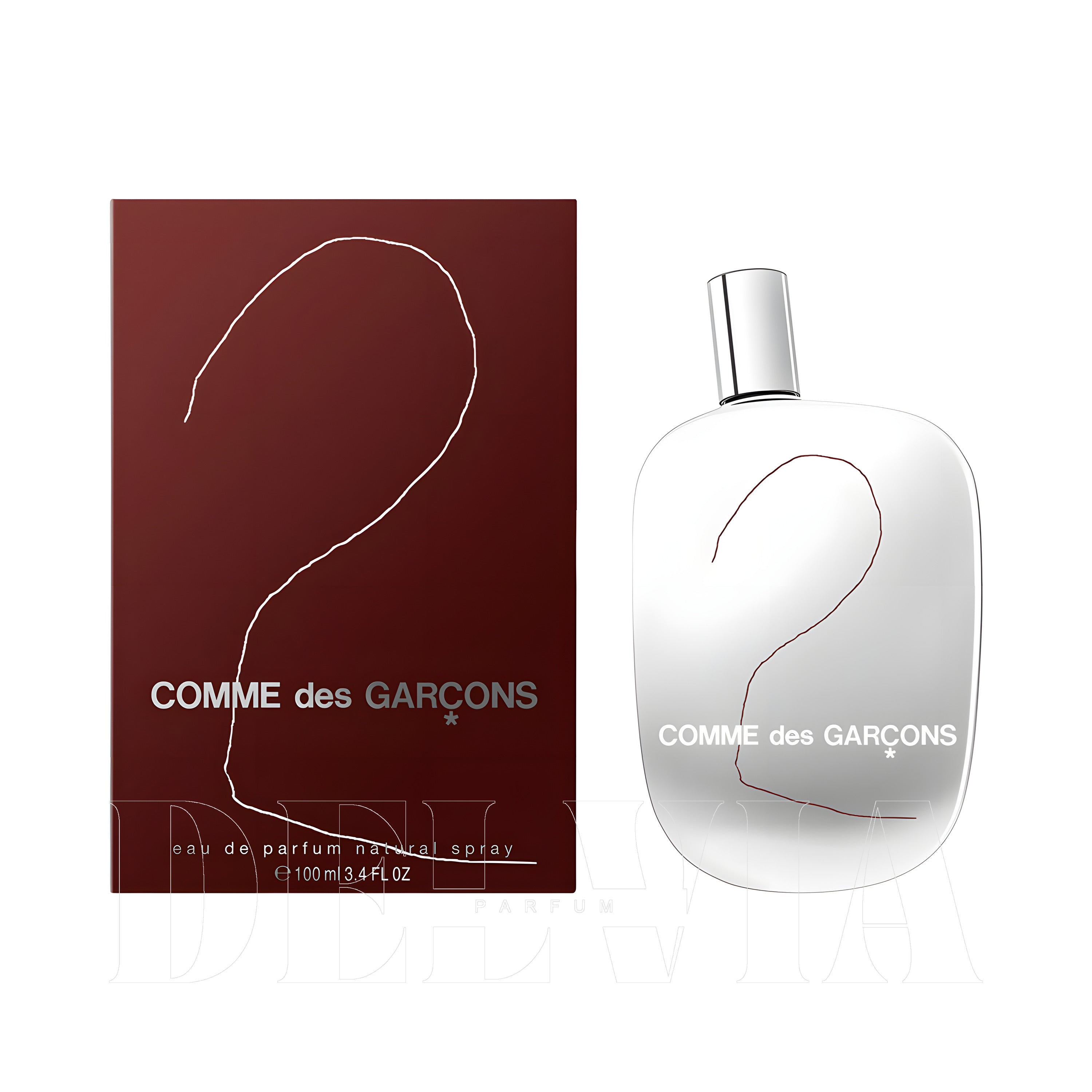 Comme Des Garcons 2 2 ml dekant parfüm — kutu ve şişe görseli
