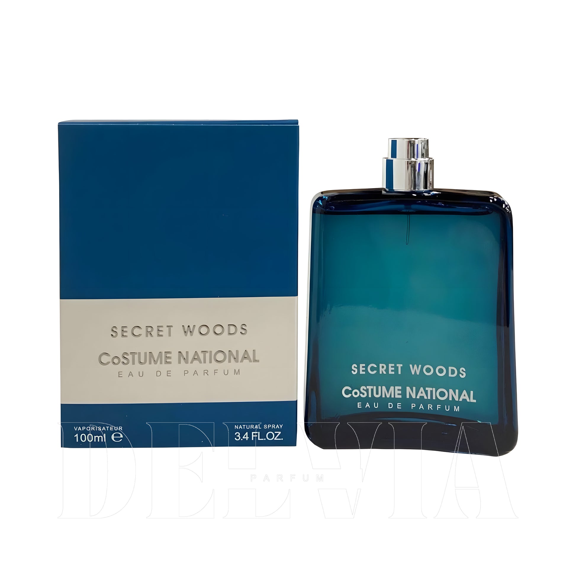 Costume National Secret Woods 5 ml dekant parfüm — kutu ve şişe görseli