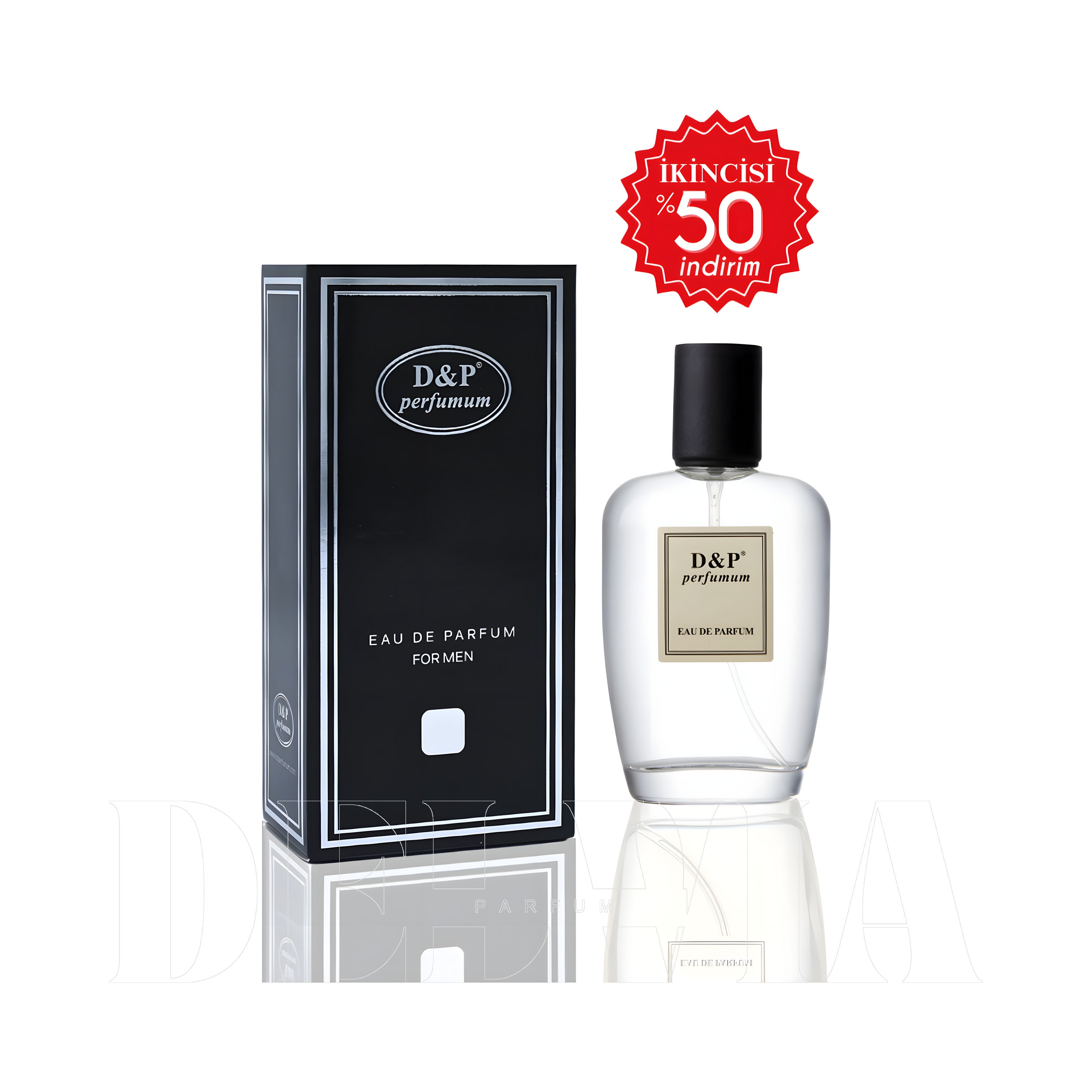 D P Perfumum P9 Erkek 1 ml dekant parfüm — kutu ve şişe görseli