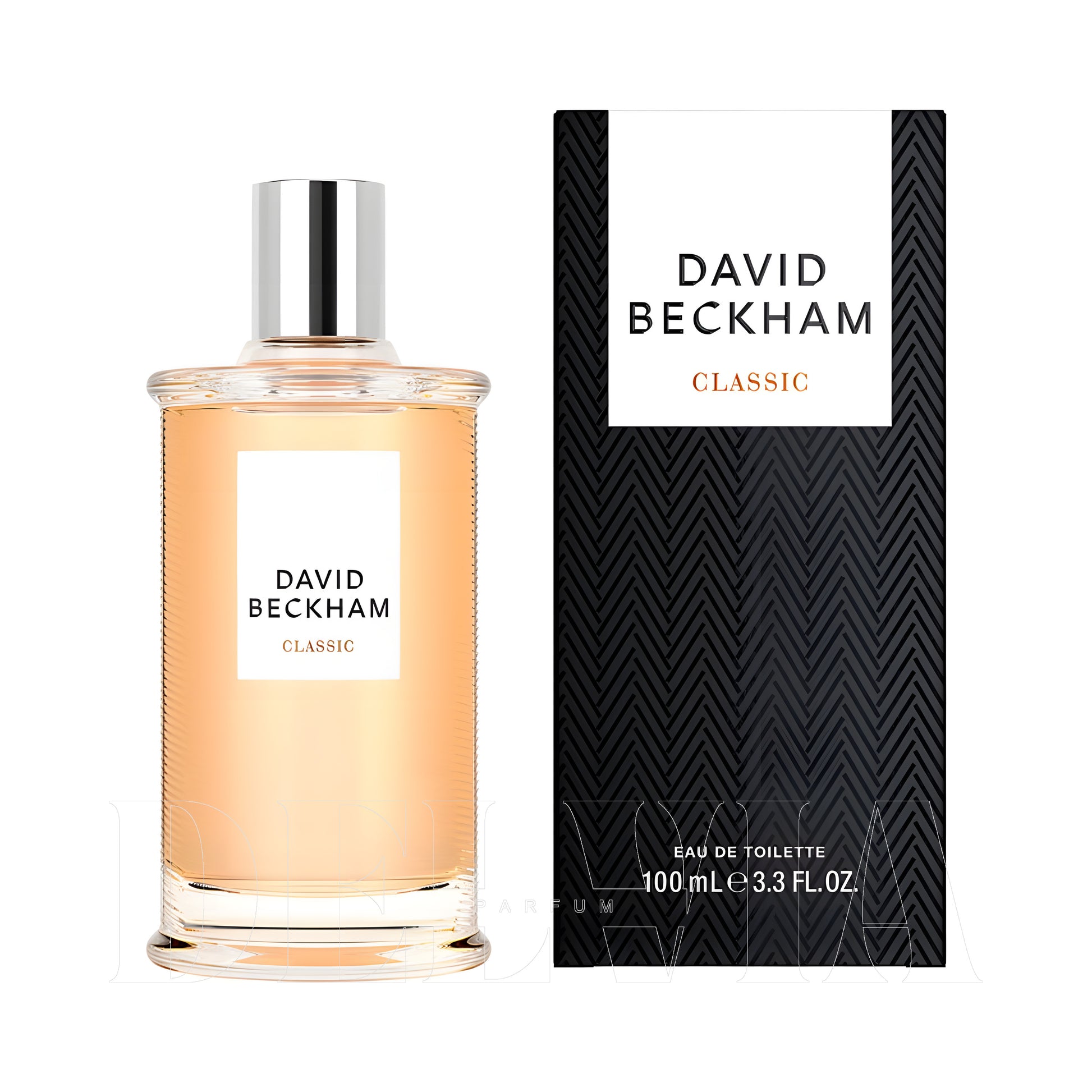 David Beckham Classic 10 ml dekant parfüm — kutu ve şişe görseli