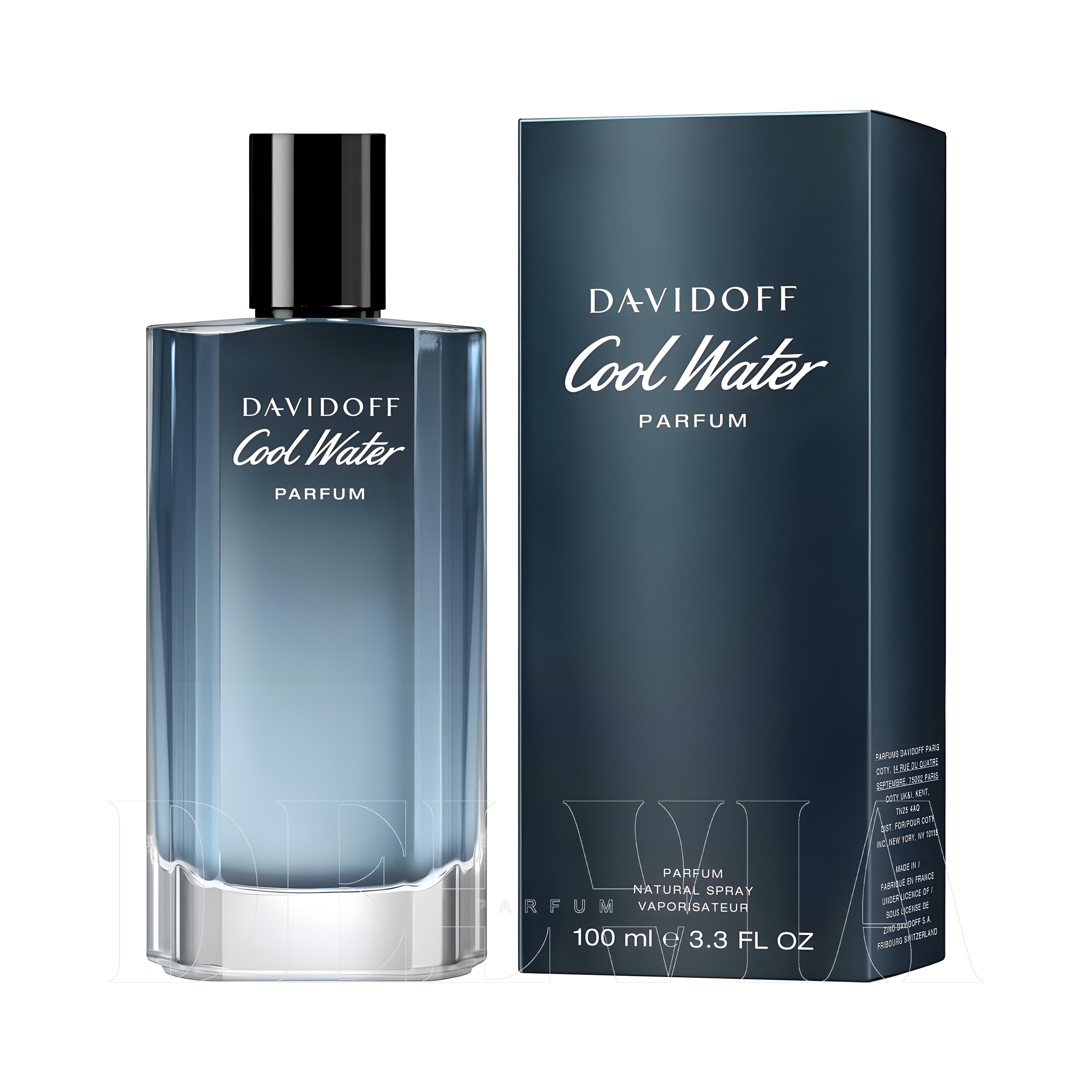Davidoff Cool Water Parfum 1 ml dekant parfüm — kutu ve şişe görseli