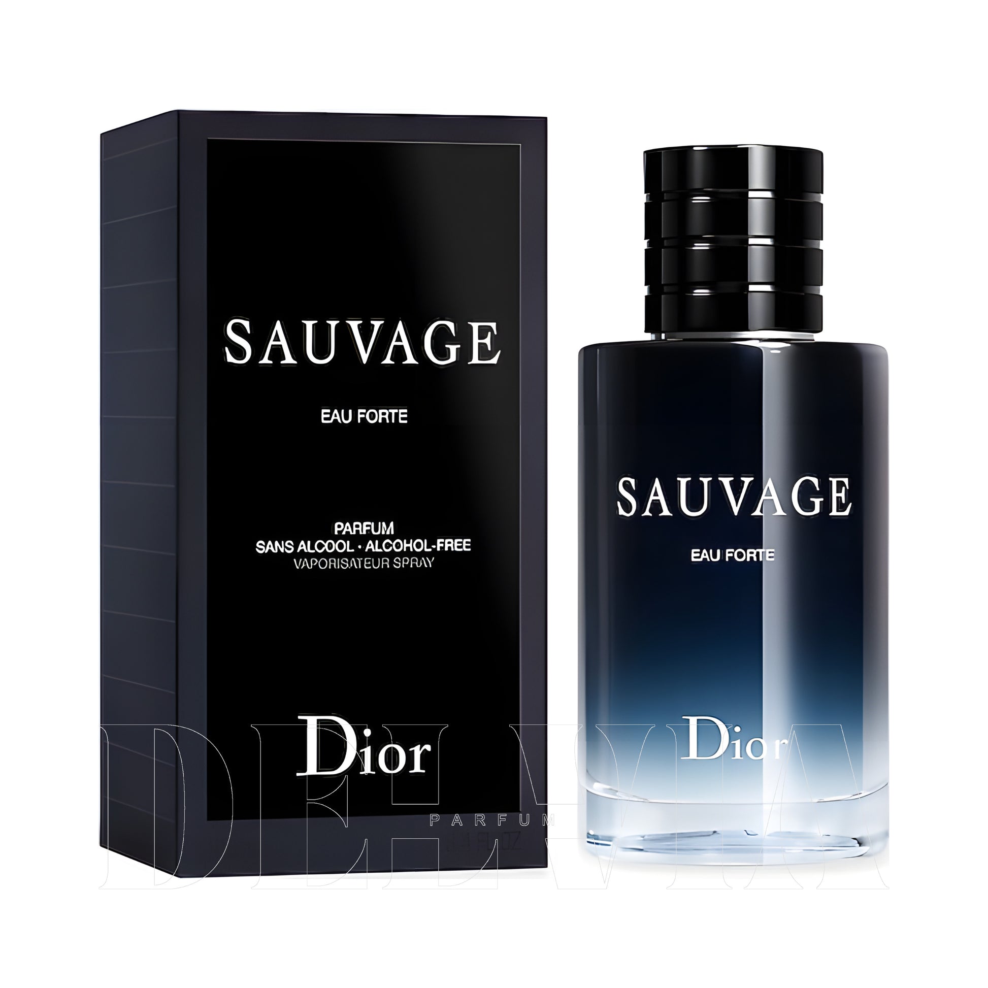 Dior Sauvage Eau Forte 8 ml dekant parfüm — kutu ve şişe görseli