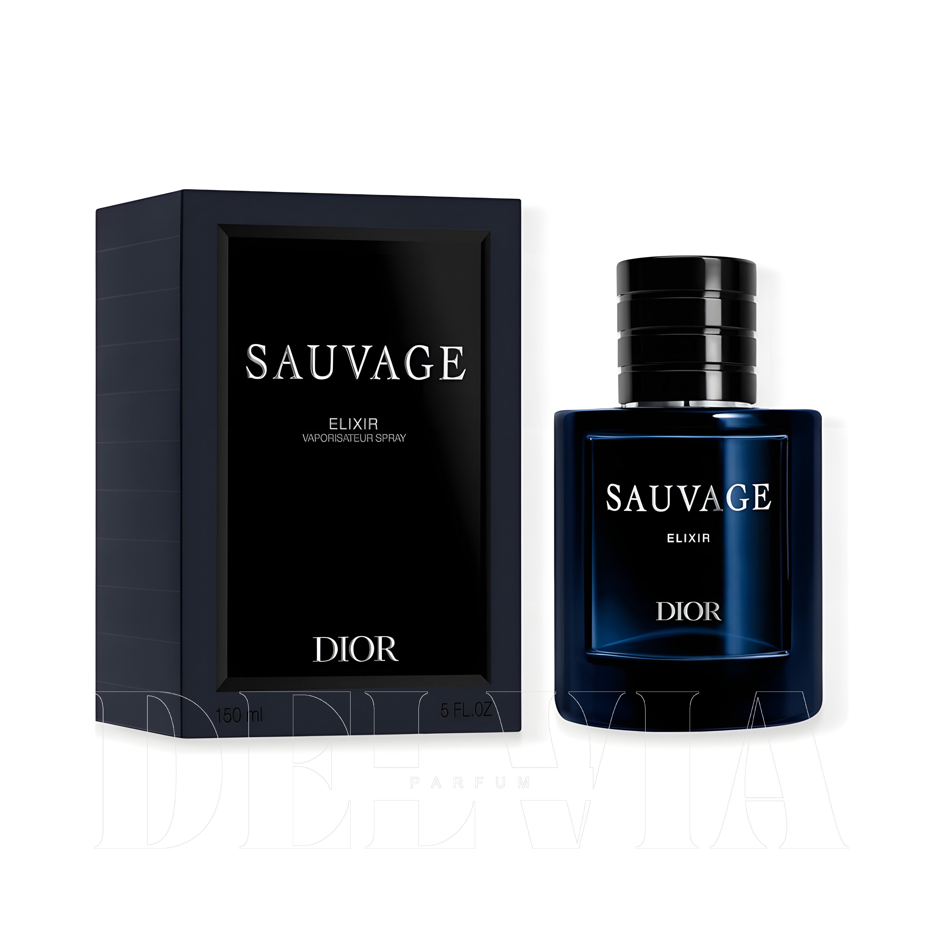Dior Sauvage Elixir 1 ml dekant parfüm — kutu ve şişe görseli