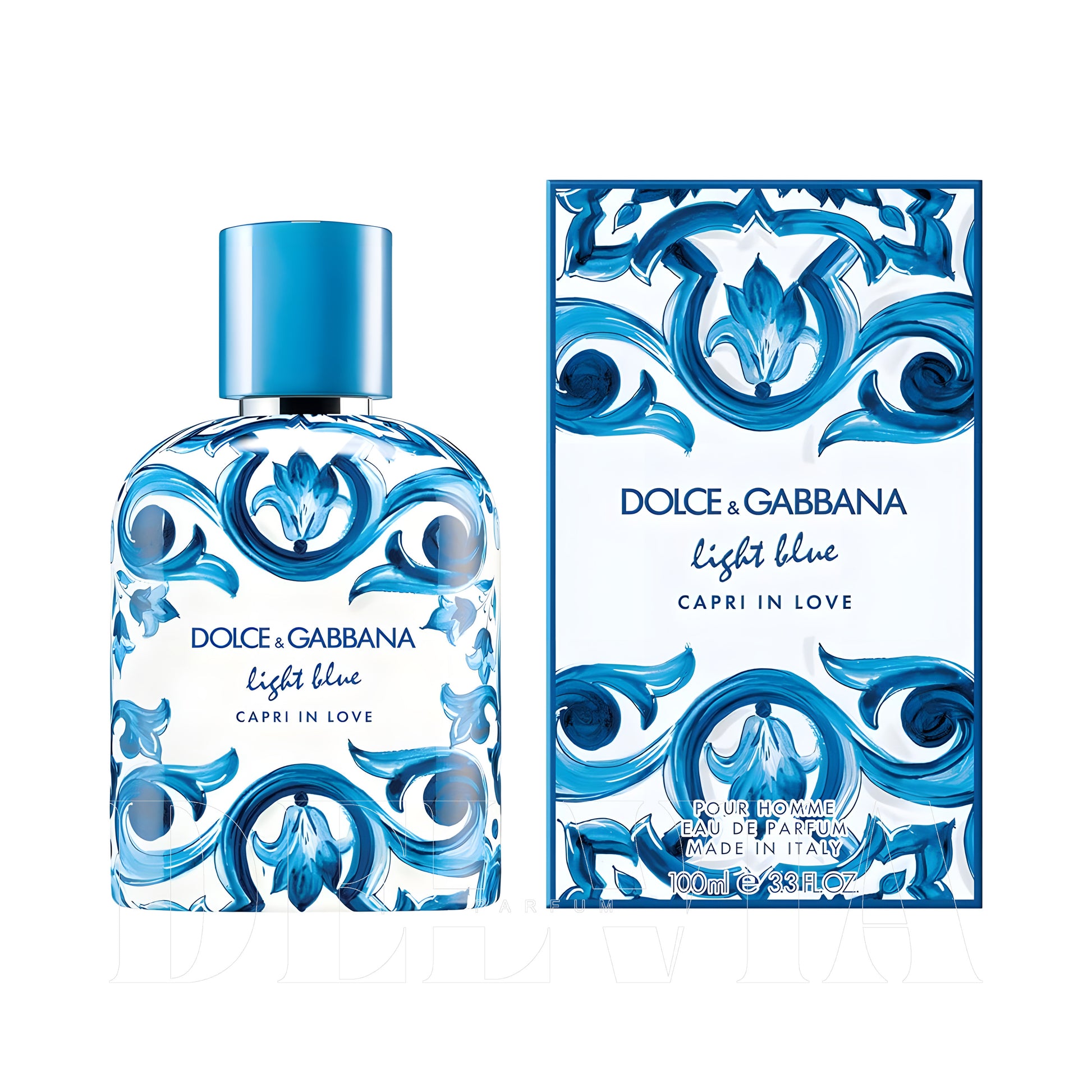 Dolce Gabbana Light Blue Capri In Love 20 ml dekant parfüm — kutu ve şişe görseli