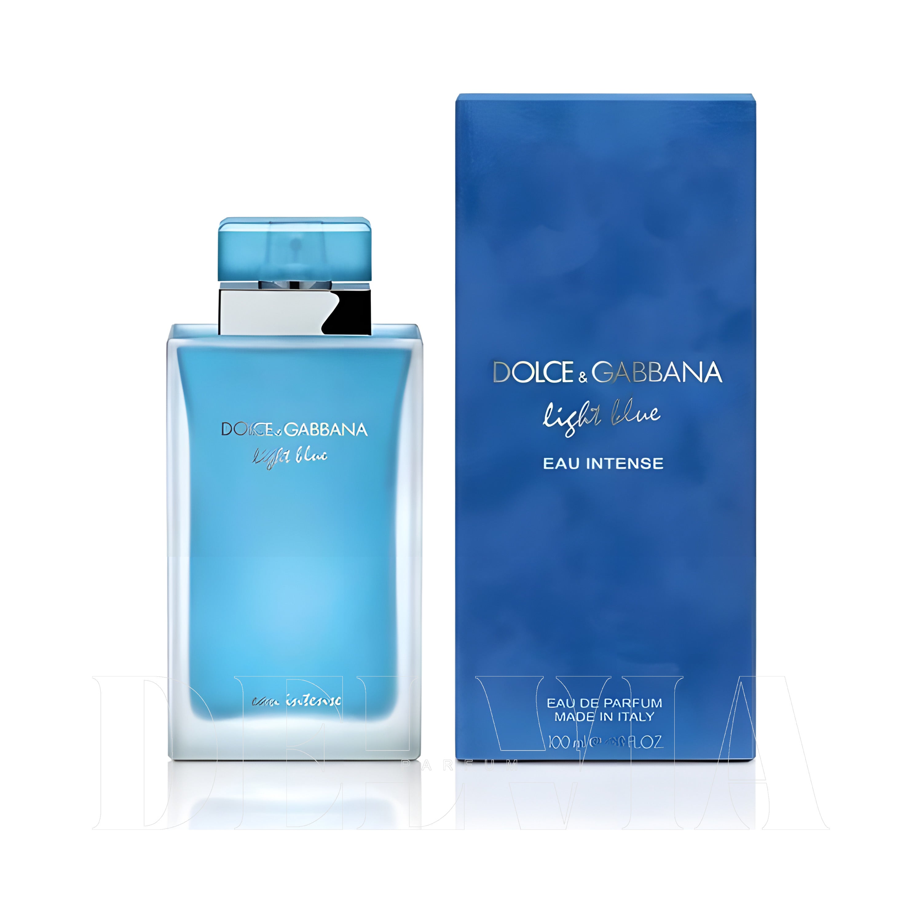 Dolce Gabbana Light Blue Eau Intense Tam Boy Parfum — kutu ve şişe görseli