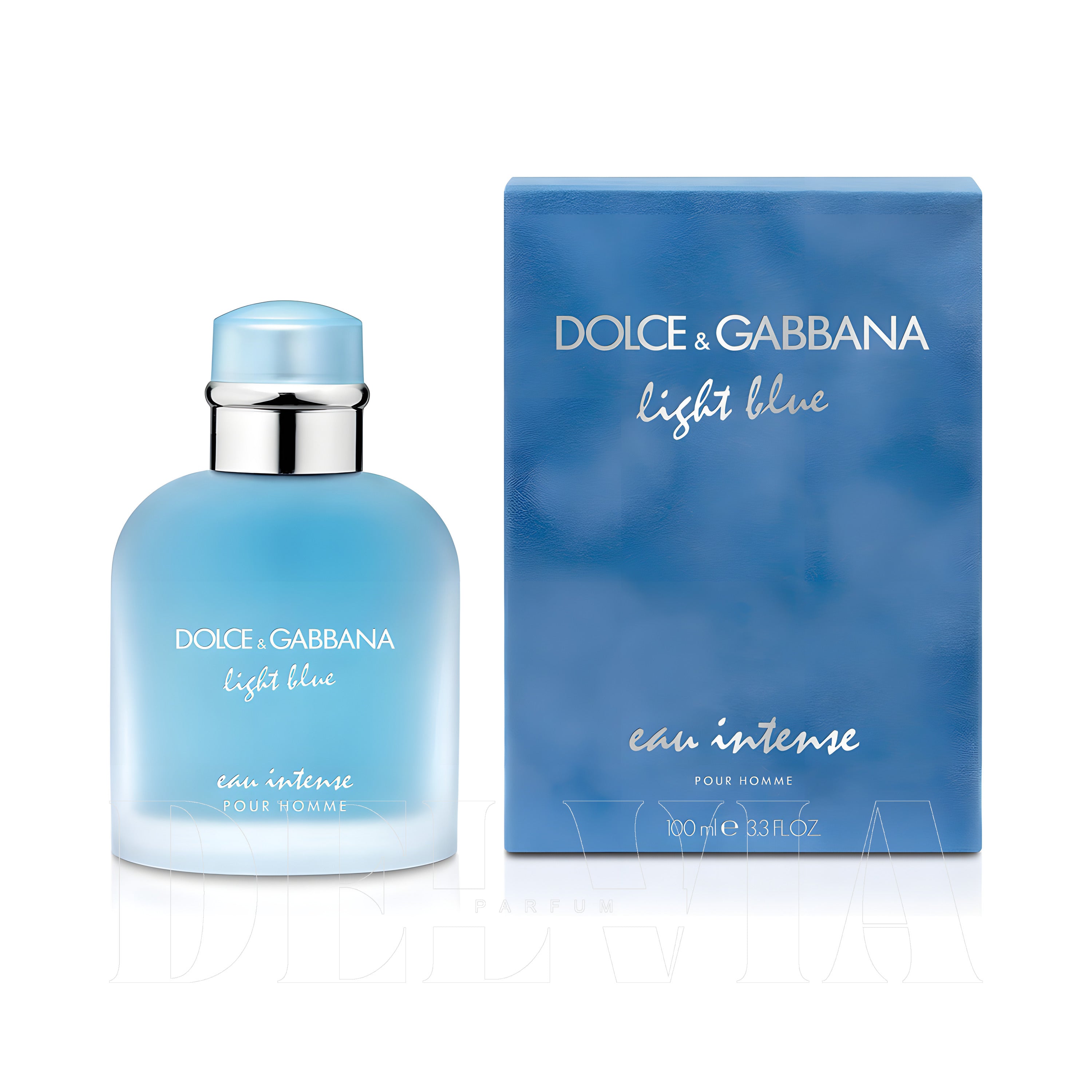 Dolce Gabbana Light Blue Eau Intense Homme 10 ml dekant parfüm — kutu ve şişe görseli