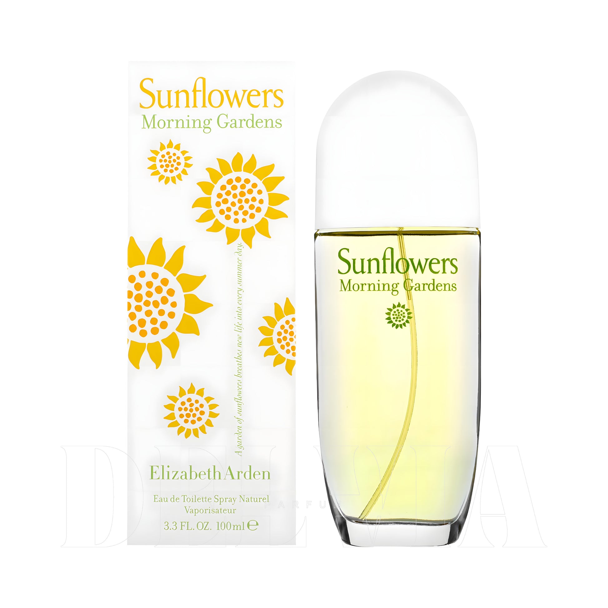 Elizabeth Arden Sunflowers Morning Garden 10 ml dekant parfüm — kutu ve şişe görseli
