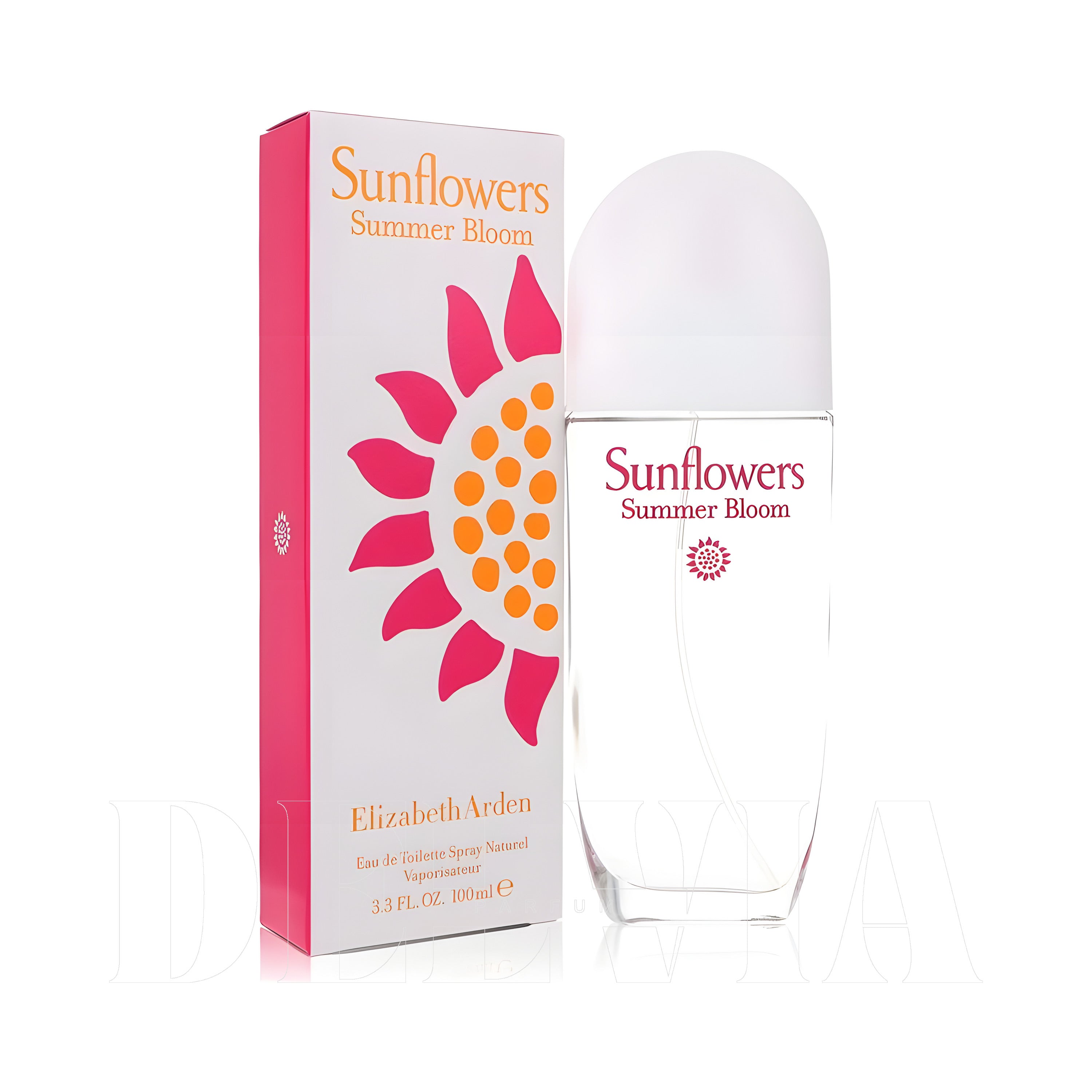 Elizabeth Arden Sunflowers Summer Bloom 8 ml dekant parfüm — kutu ve şişe görseli
