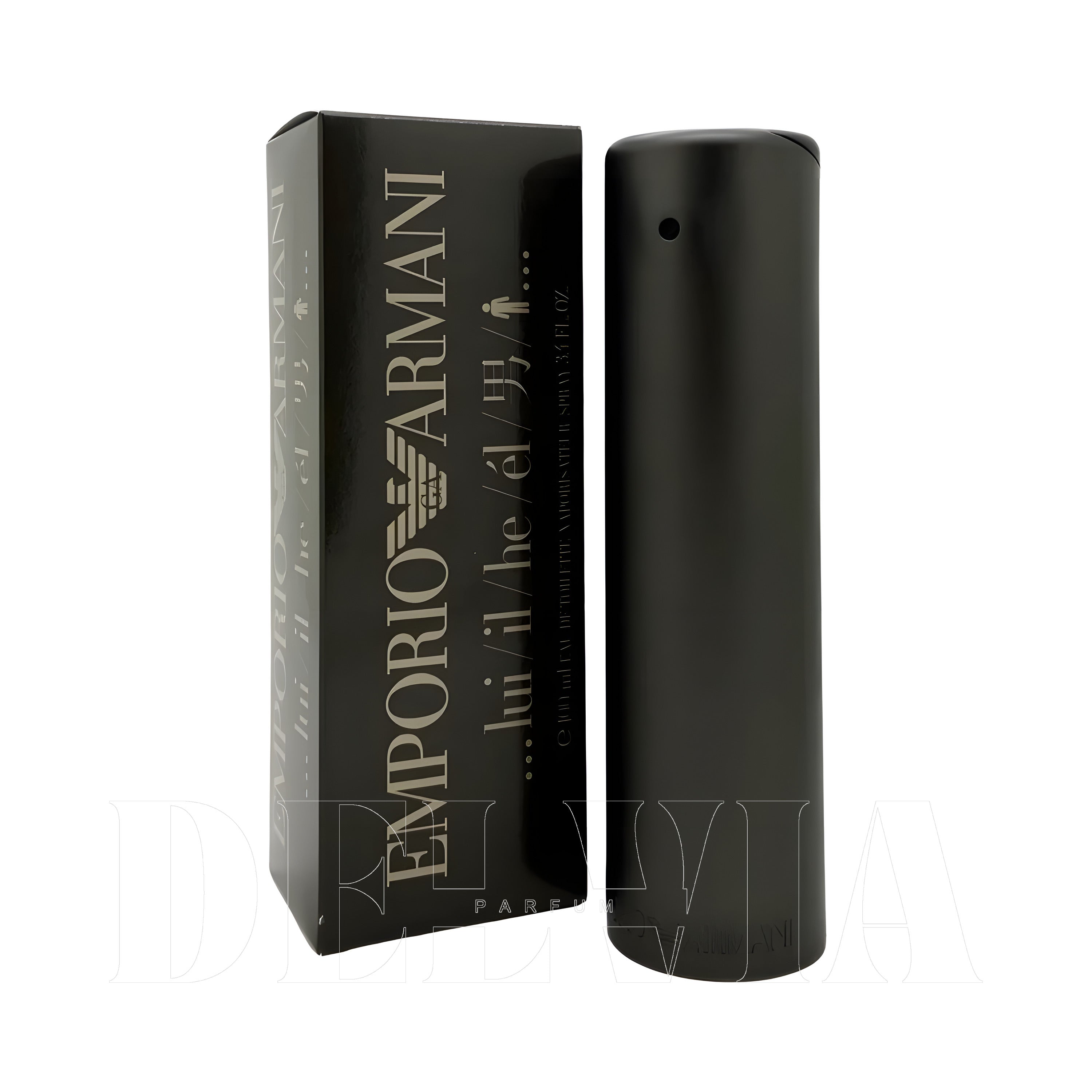 Emporio Armani He Lui Il 2 ml dekant parfüm — kutu ve şişe görseli