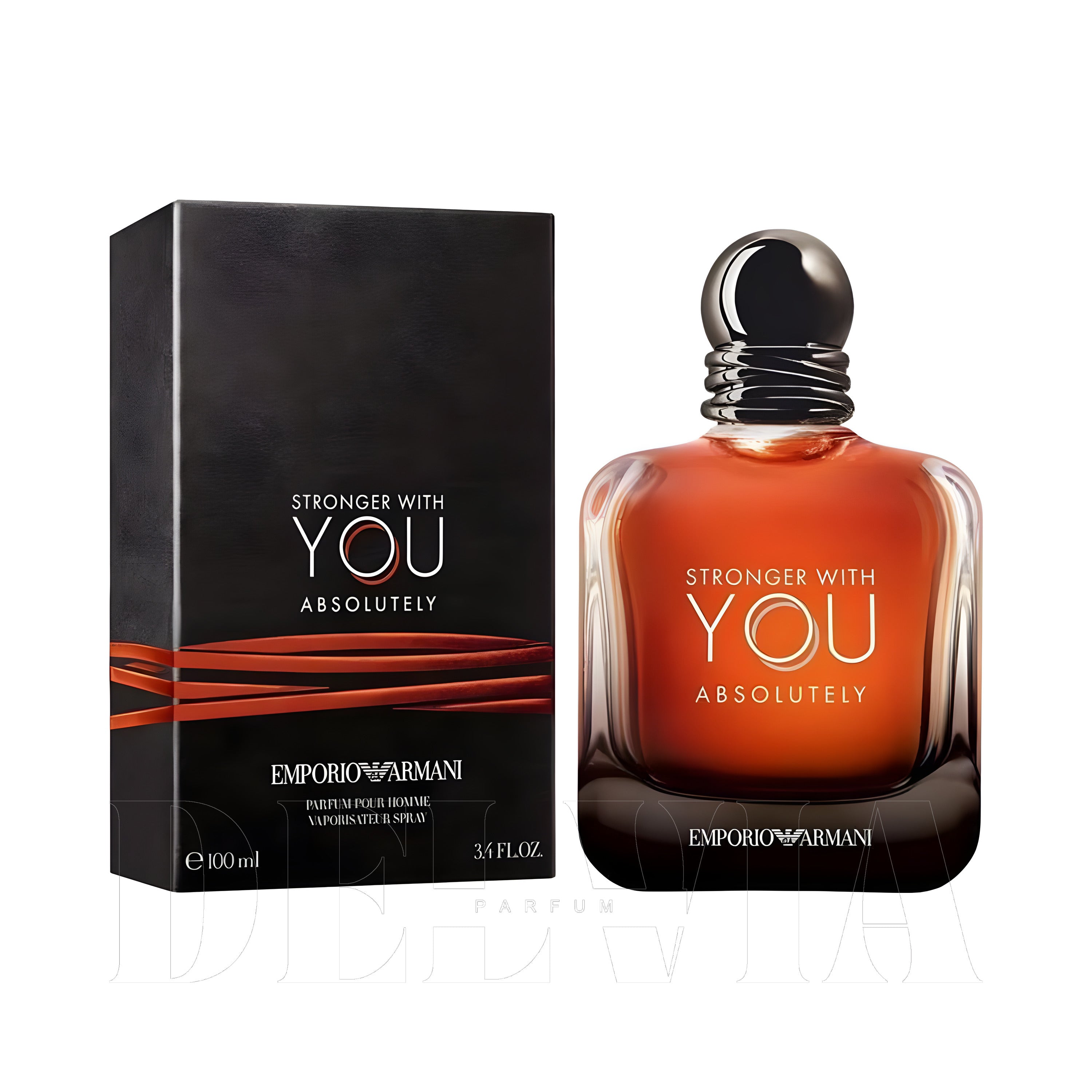 Emporio Armani Stronger With You Absolutely Tam Boy Parfum — kutu ve şişe görseli