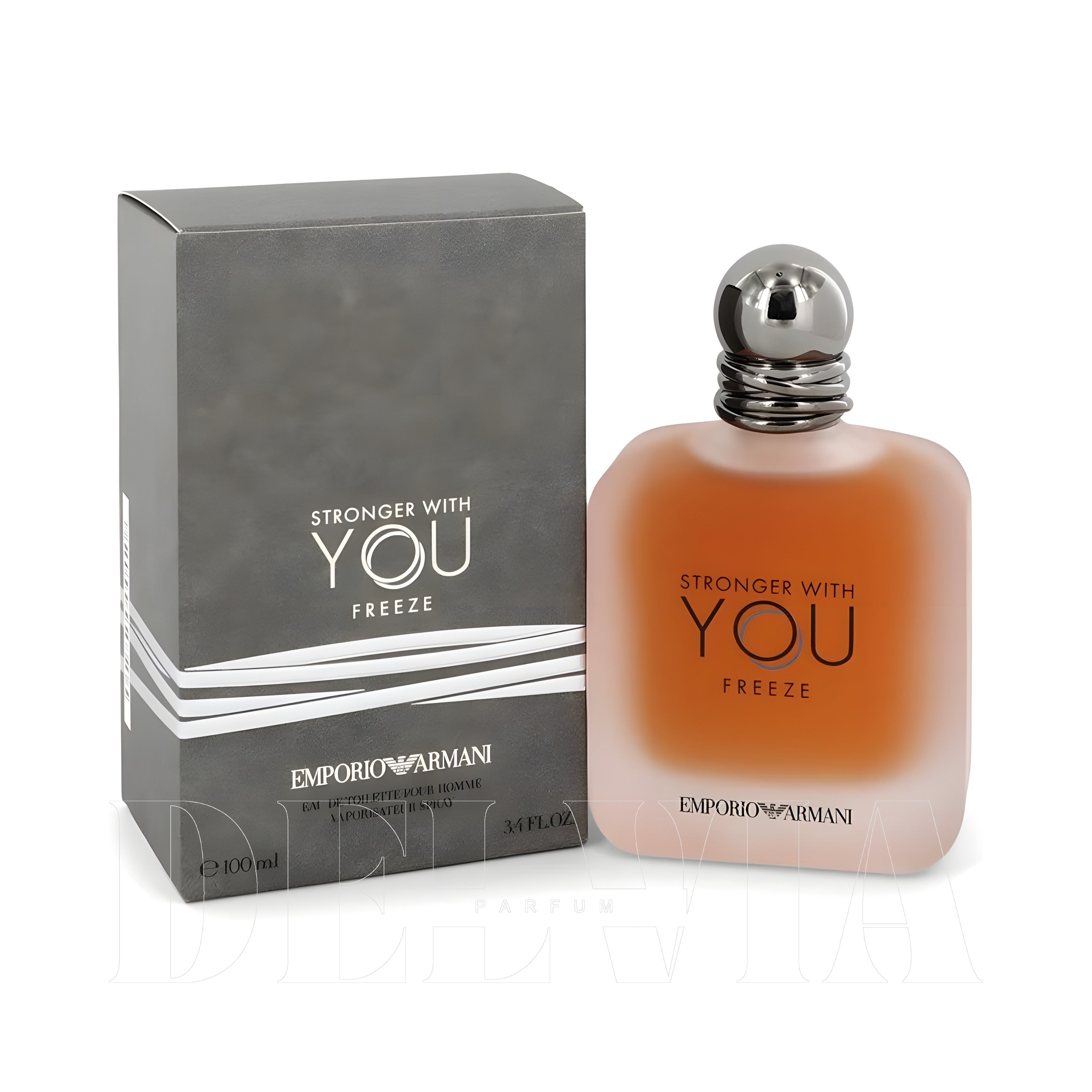 Emporio Armani Stronger With You Freeze 20 ml dekant parfüm — kutu ve şişe görseli