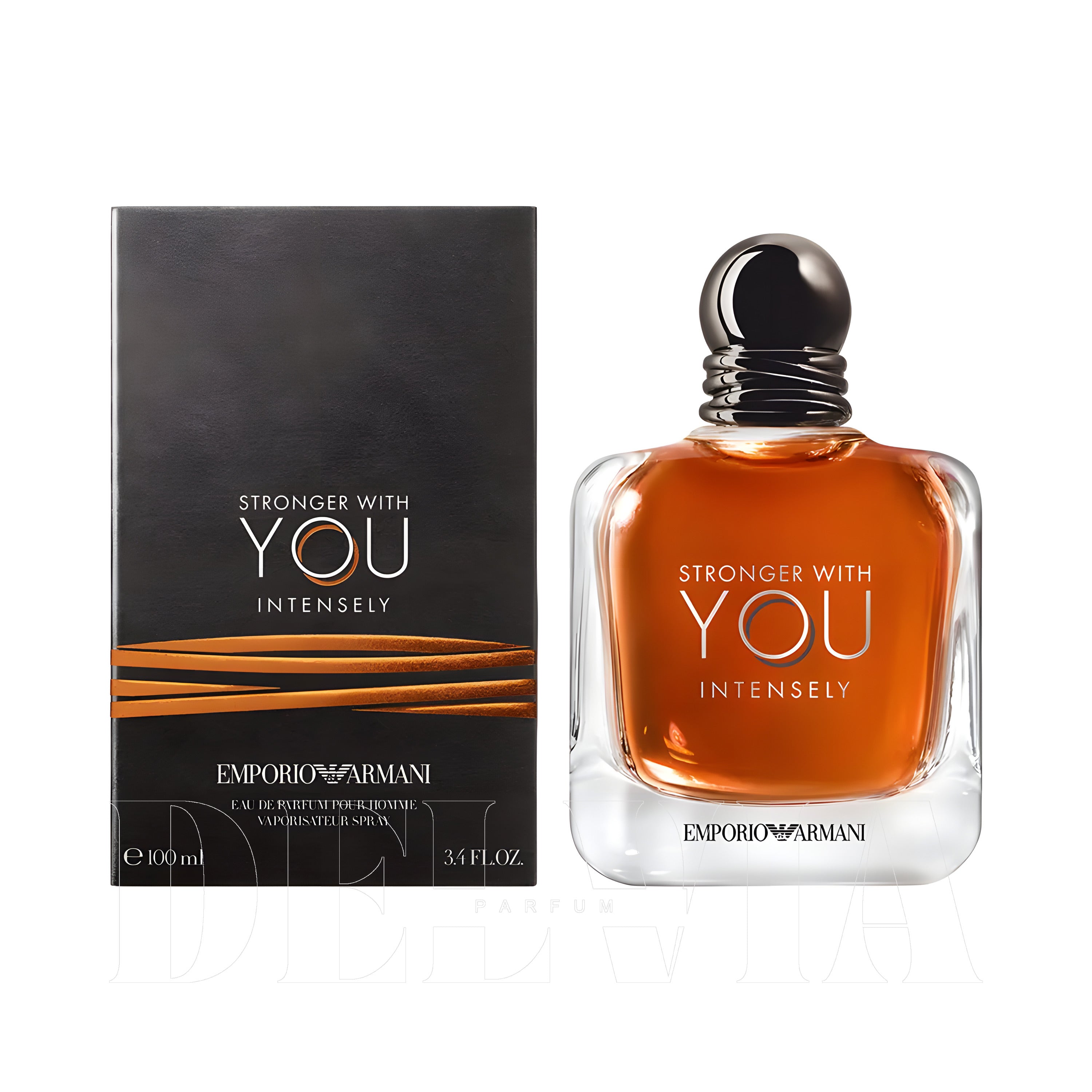 Emporio Armani Stronger With You Intensely 30 ml dekant parfüm — kutu ve şişe görseli