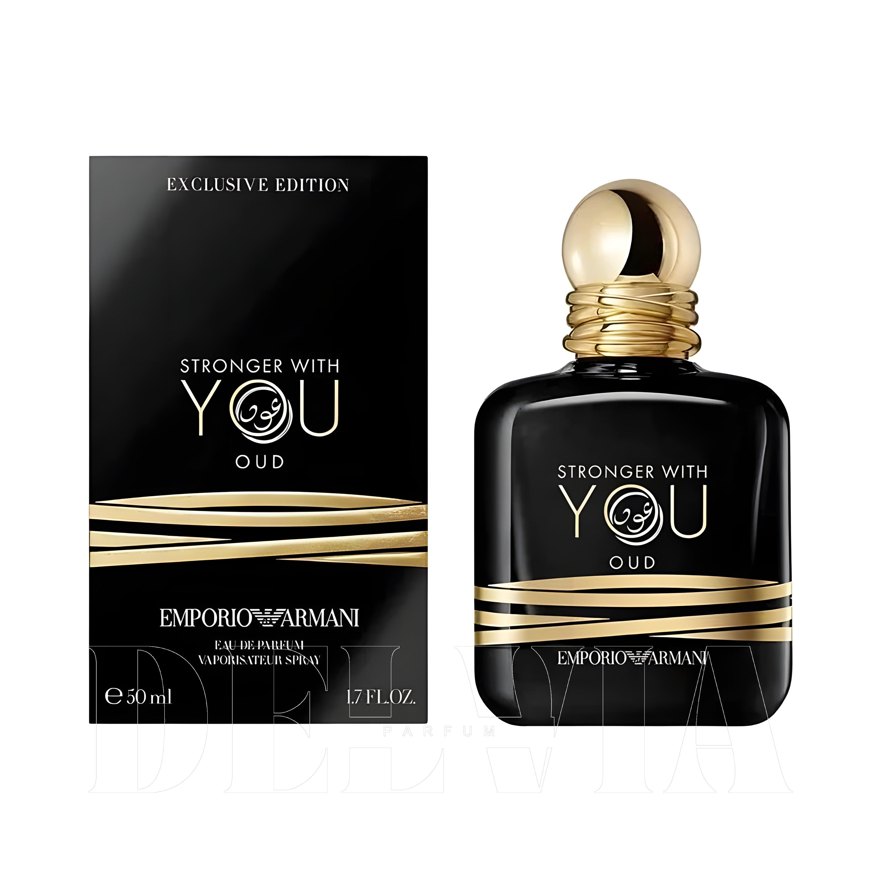 Emporio Armani Stronger With You Oud 5 ml dekant parfüm — kutu ve şişe görseli