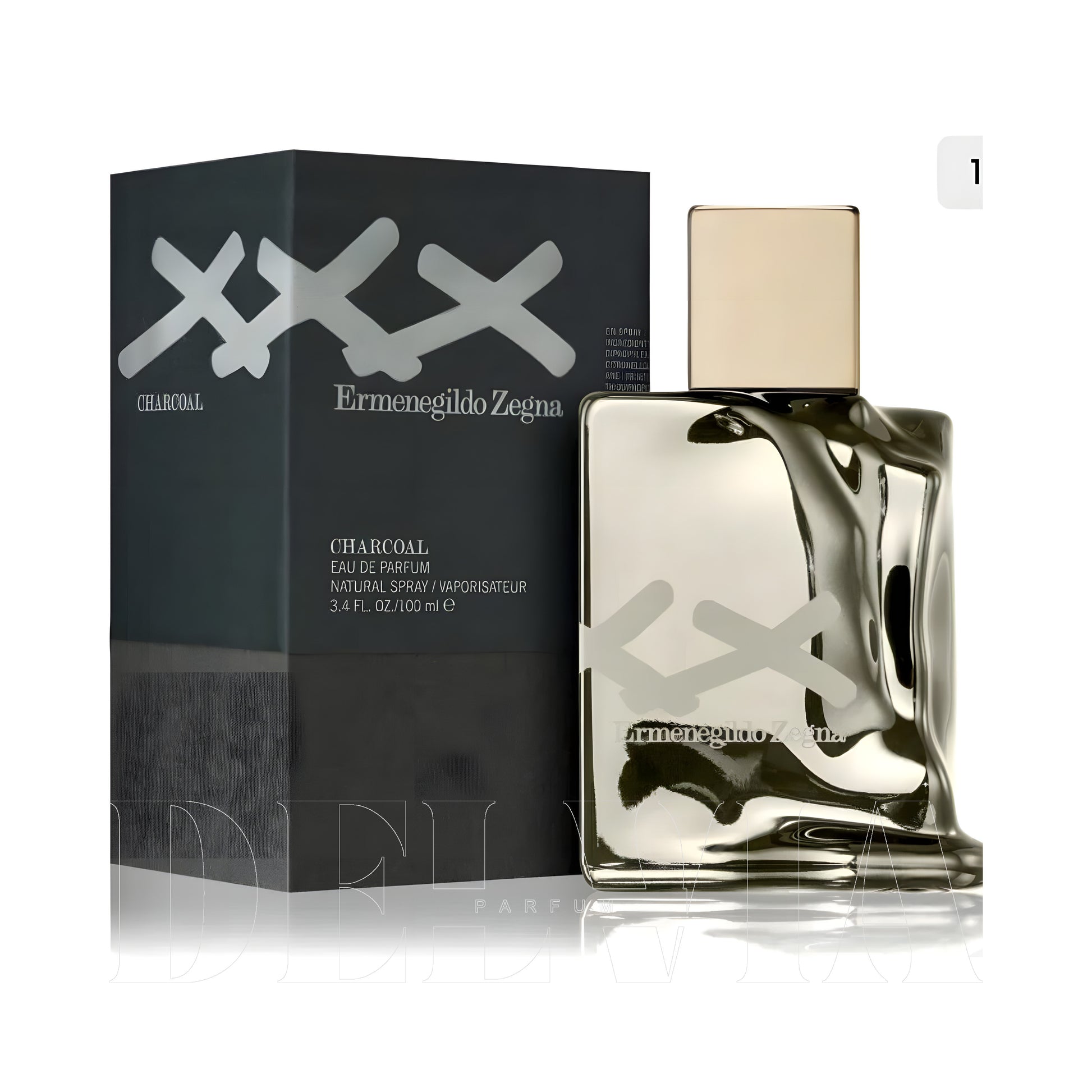Ermenegildo Zegna Charcoal 2 Ml dekant parfüm Parfum — kutu ve şişe görseli
