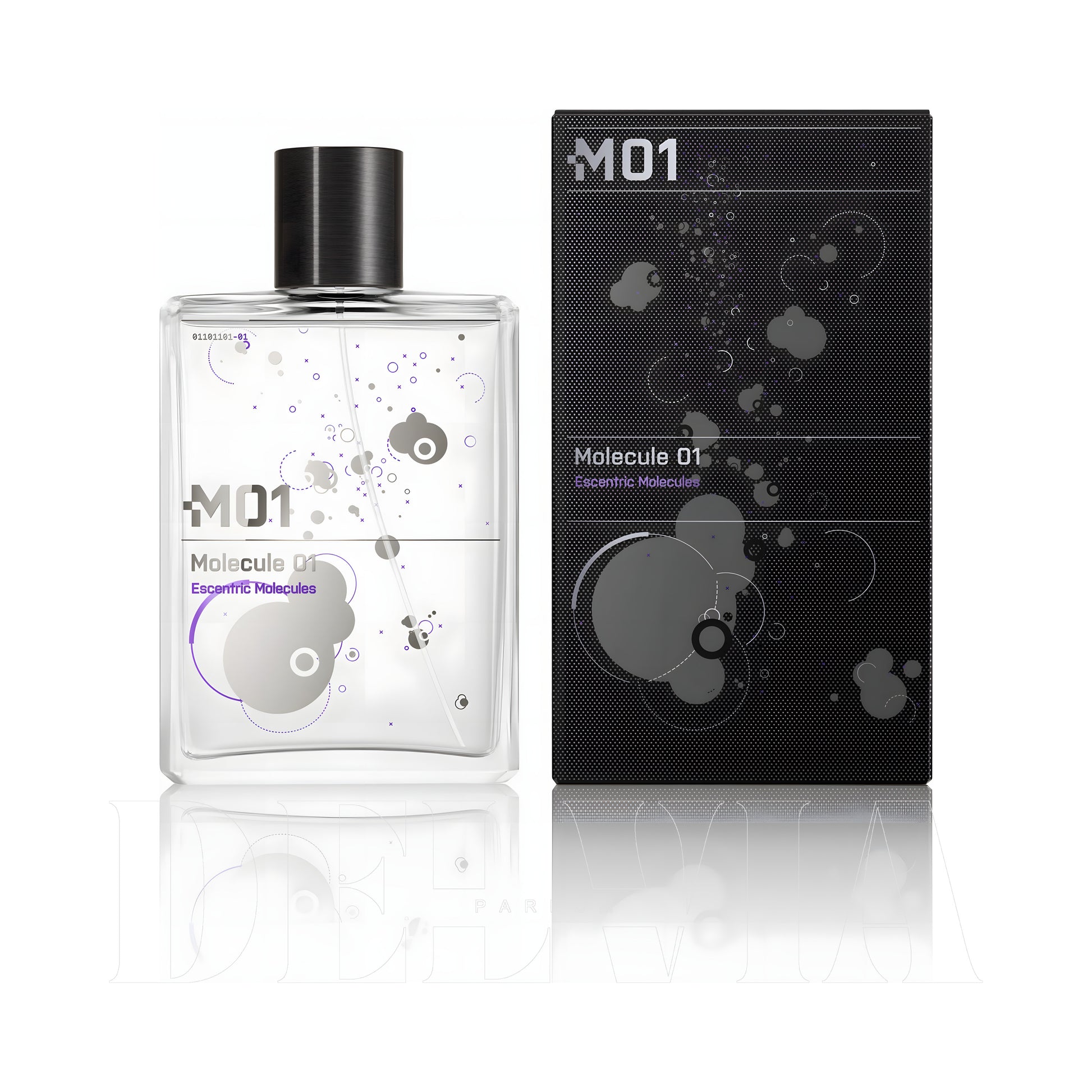 Escentric Molecules 01 1 ml dekant parfüm — kutu ve şişe görseli