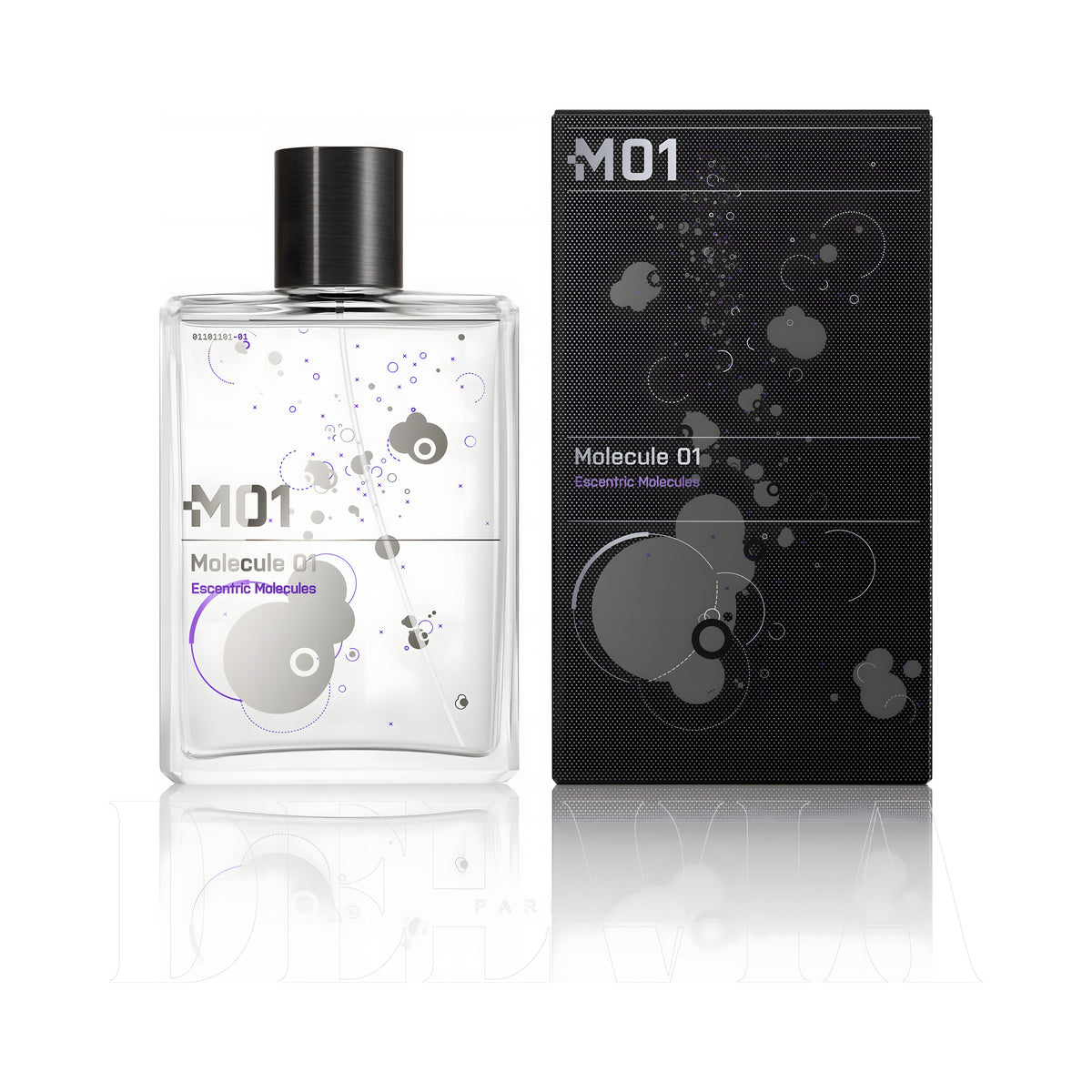 Escentric Molecules 01 10 ml dekant parfüm — kutu ve şişe görseli