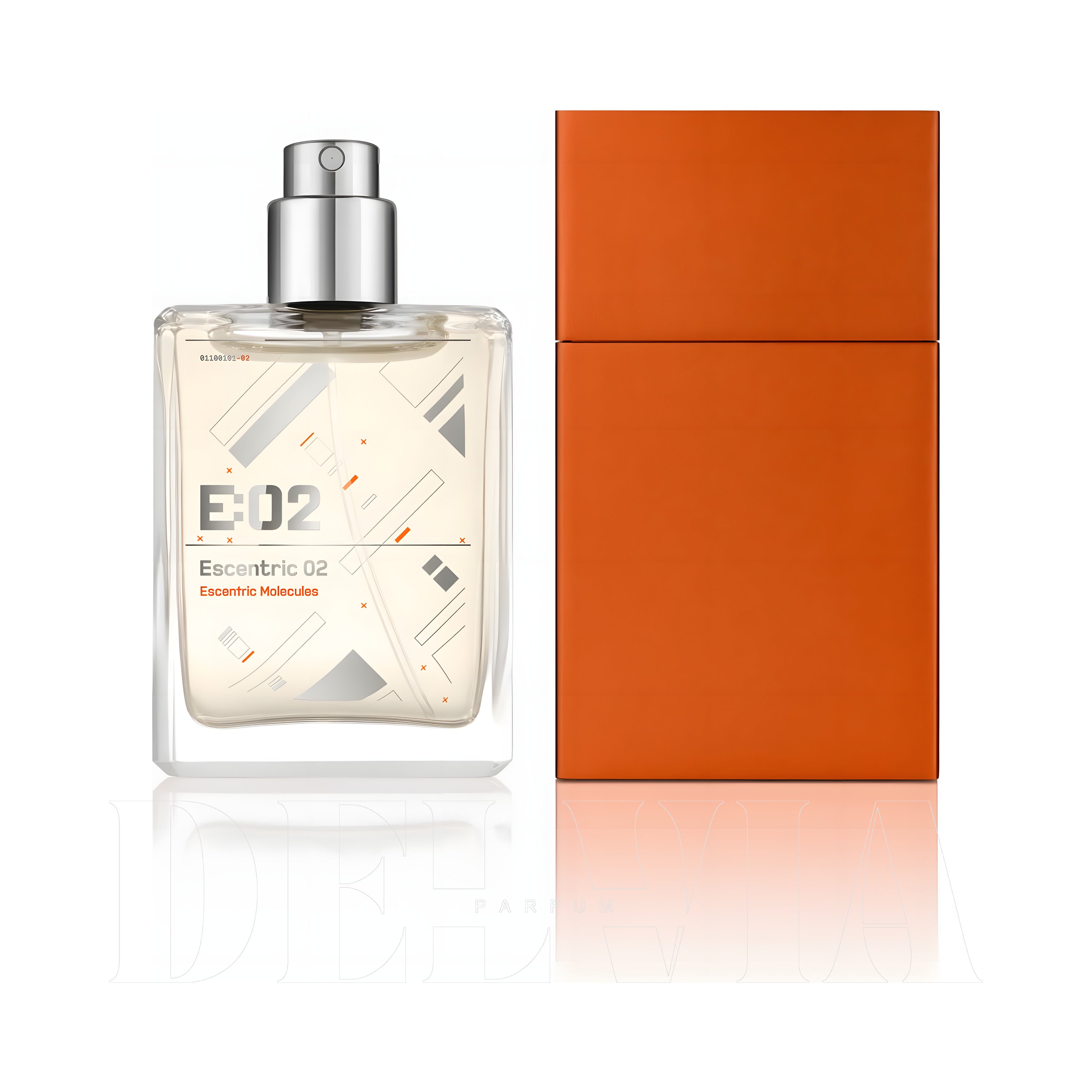 Escentric Molecules Escentric 02 2 ml dekant parfüm — kutu ve şişe görseli