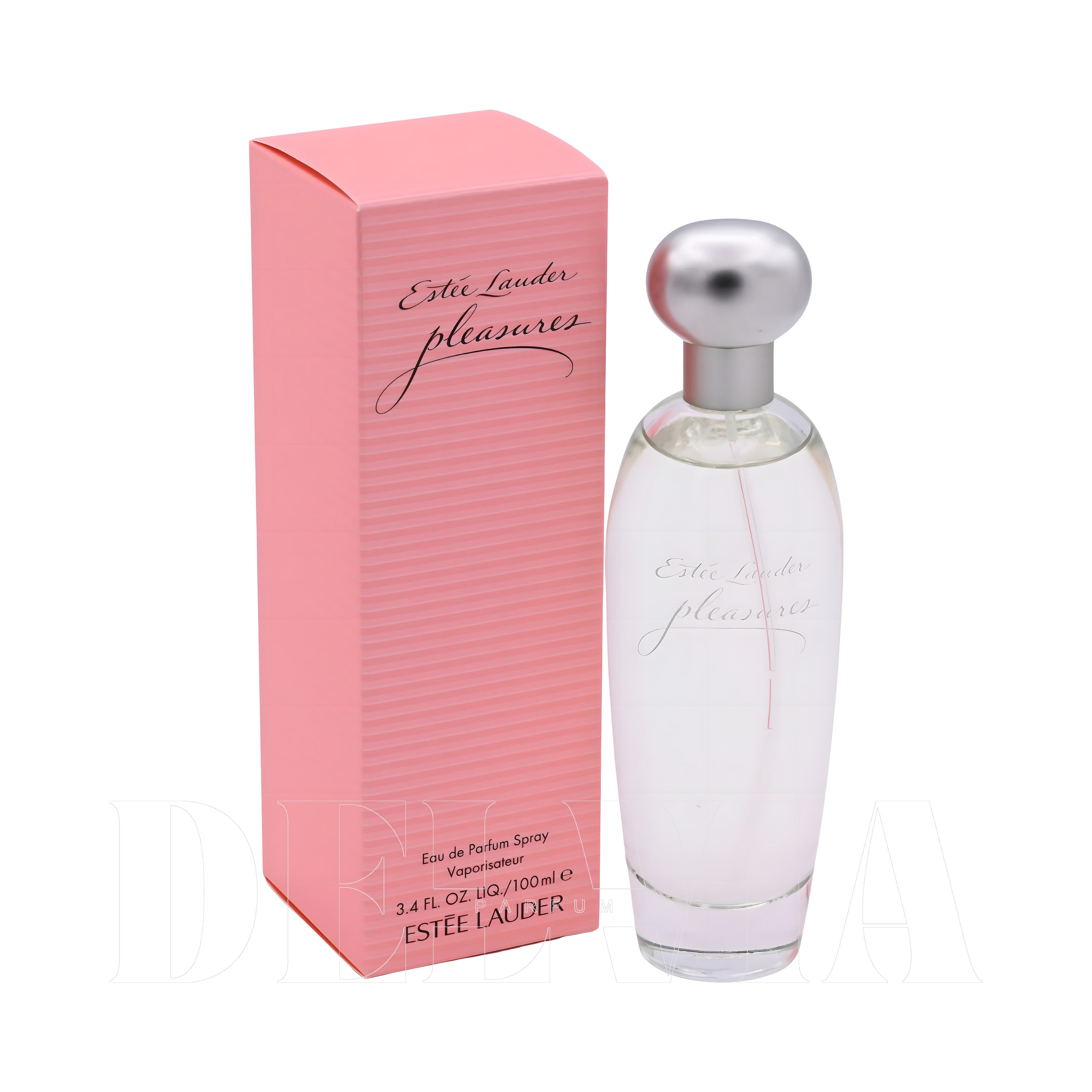 Estee Lauder Pleasures 3 ml dekant parfüm — kutu ve şişe görseli
