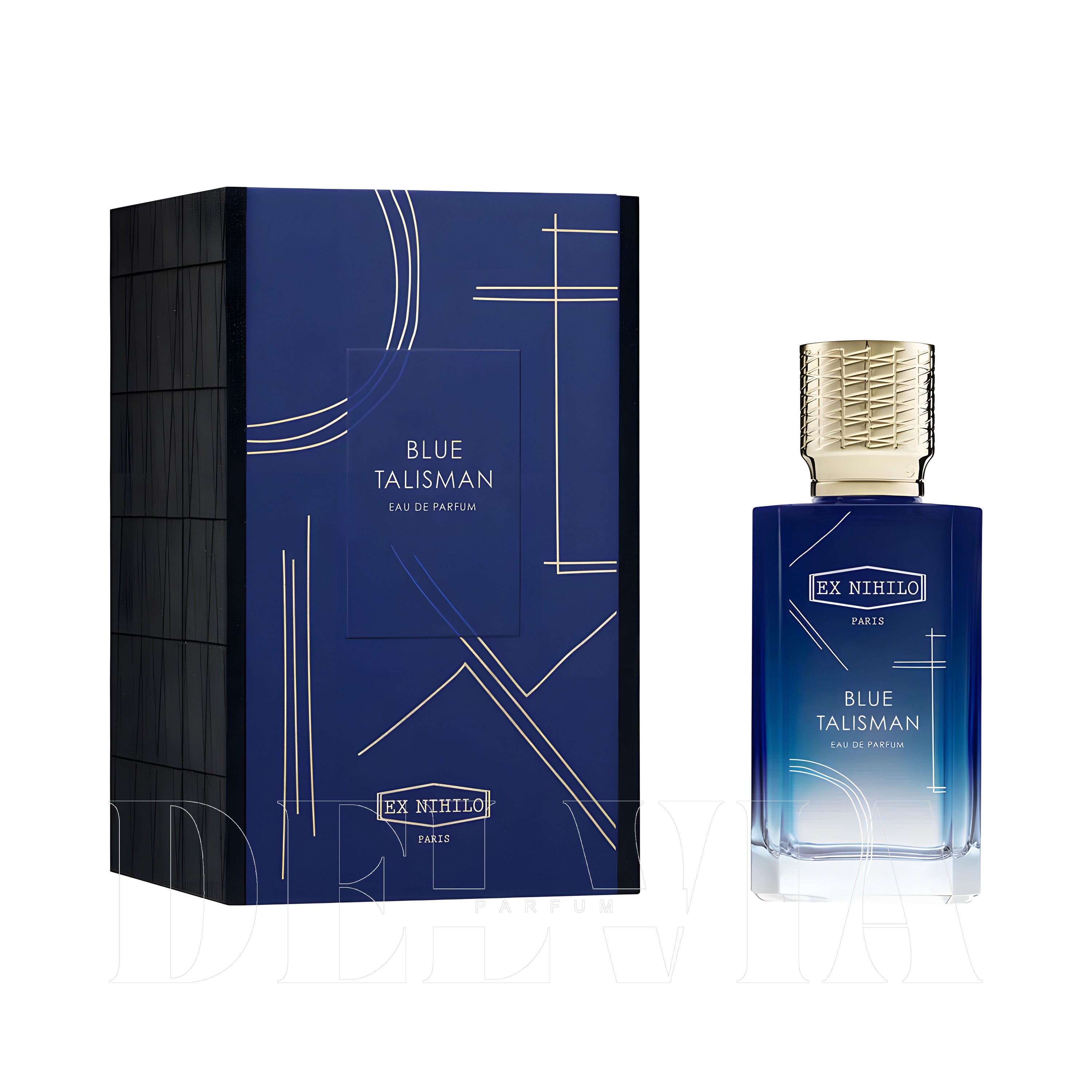 Ex Nihilo Blue Talisman 2 ml dekant parfüm — kutu ve şişe görseli