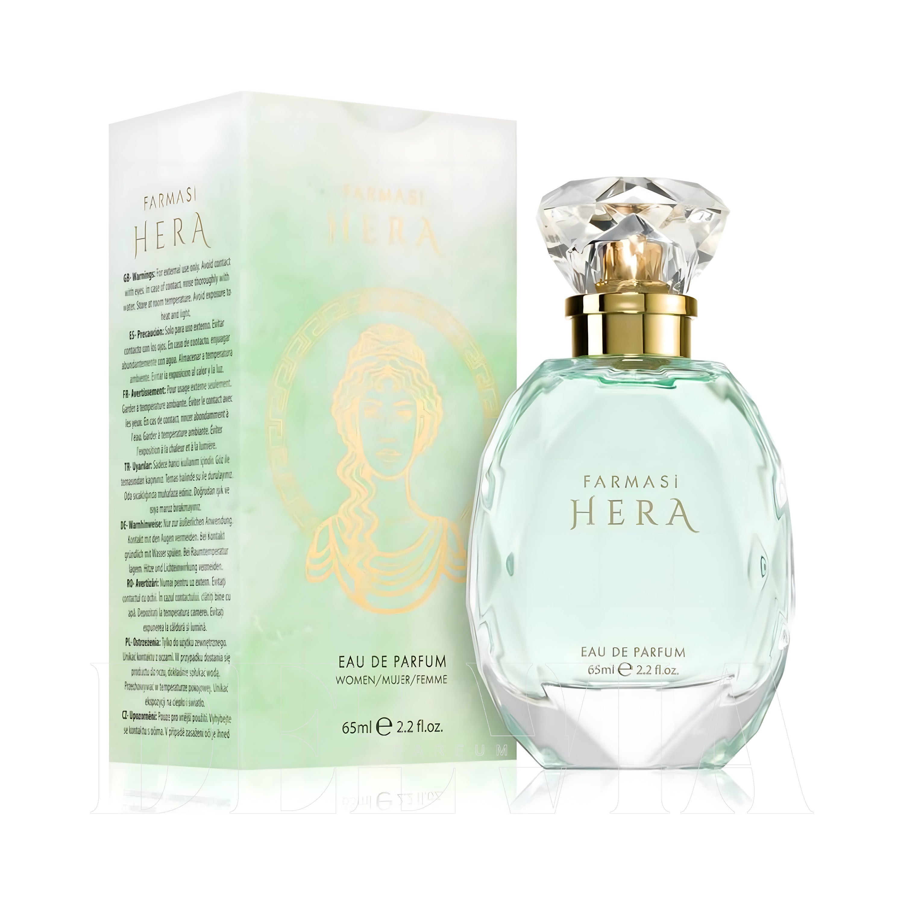 Farmasi Hera Katı Parfum — kutu ve şişe görseli