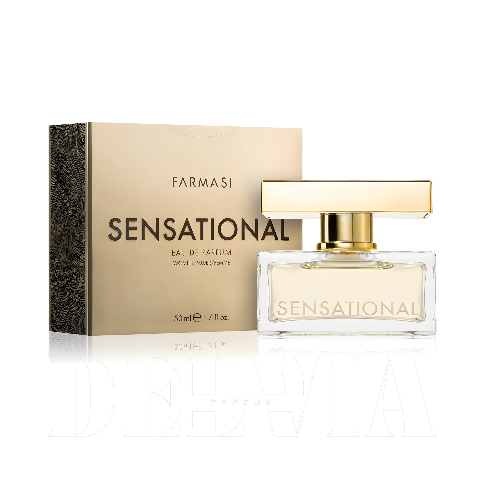 Farmasi Sensational 1 ml dekant parfüm — kutu ve şişe görseli