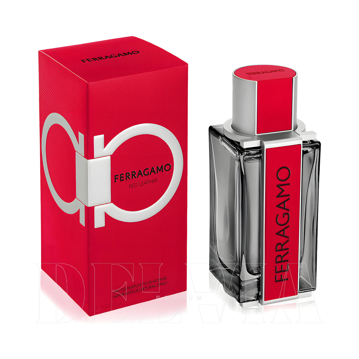 Ferragamo Red Leather 5 ml dekant parfüm — kutu ve şişe görseli