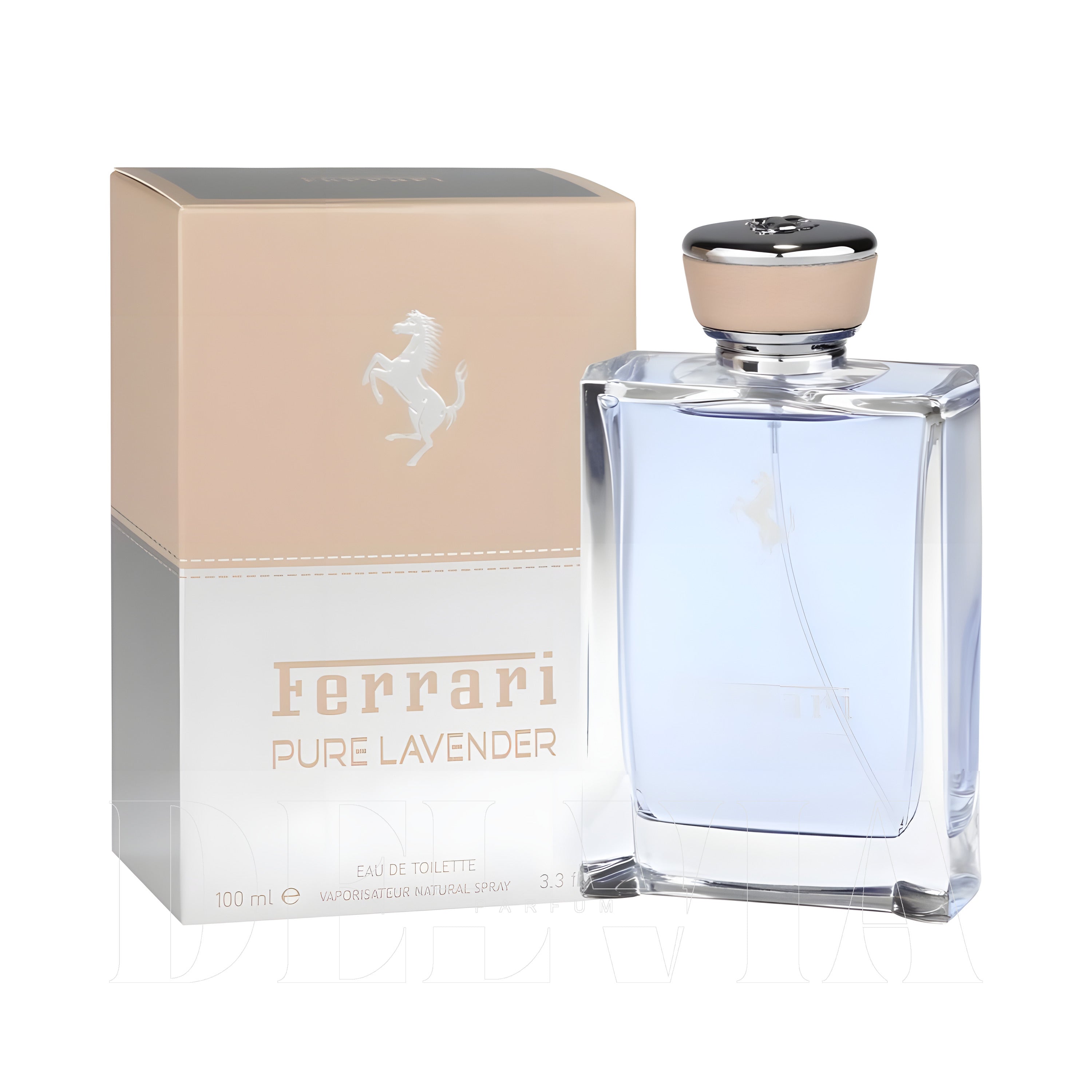 Ferrari Pure Lavender 3 ml dekant parfüm — kutu ve şişe görseli