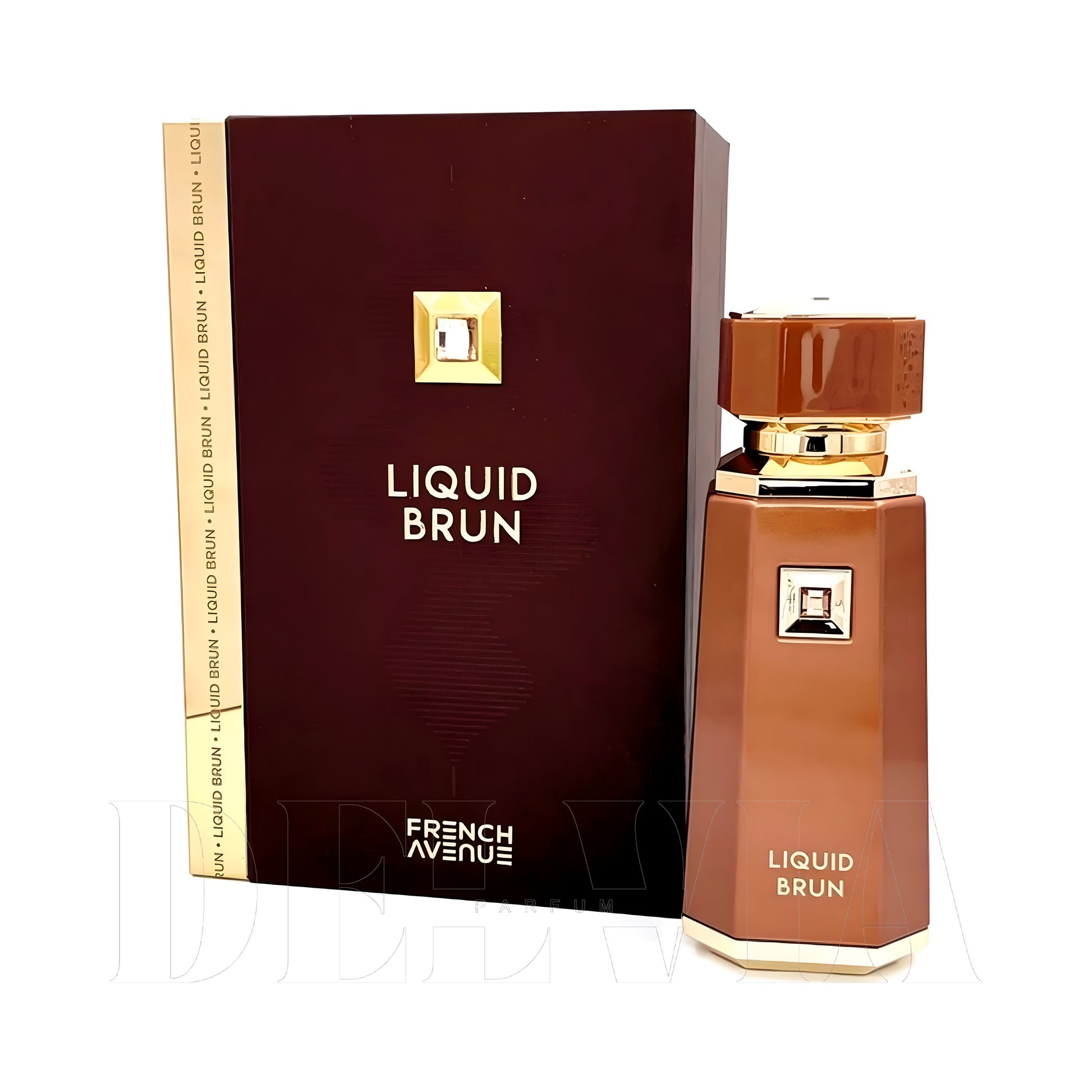 French Avenue Liquid Brun 5 ml dekant parfüm — kutu ve şişe görseli