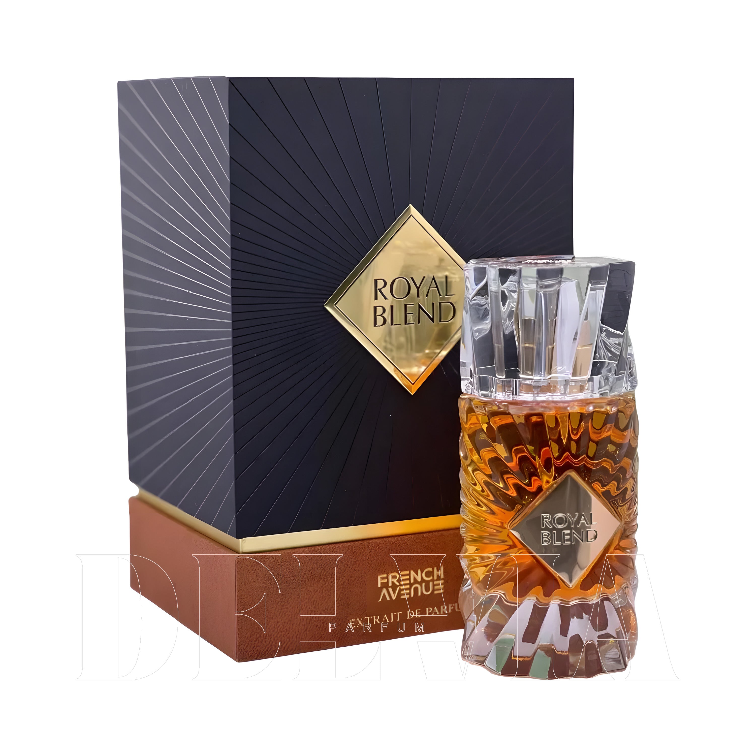 French Avenue Royal Blend Extrait De Parfum 8 ml dekant parfüm — kutu ve şişe görseli