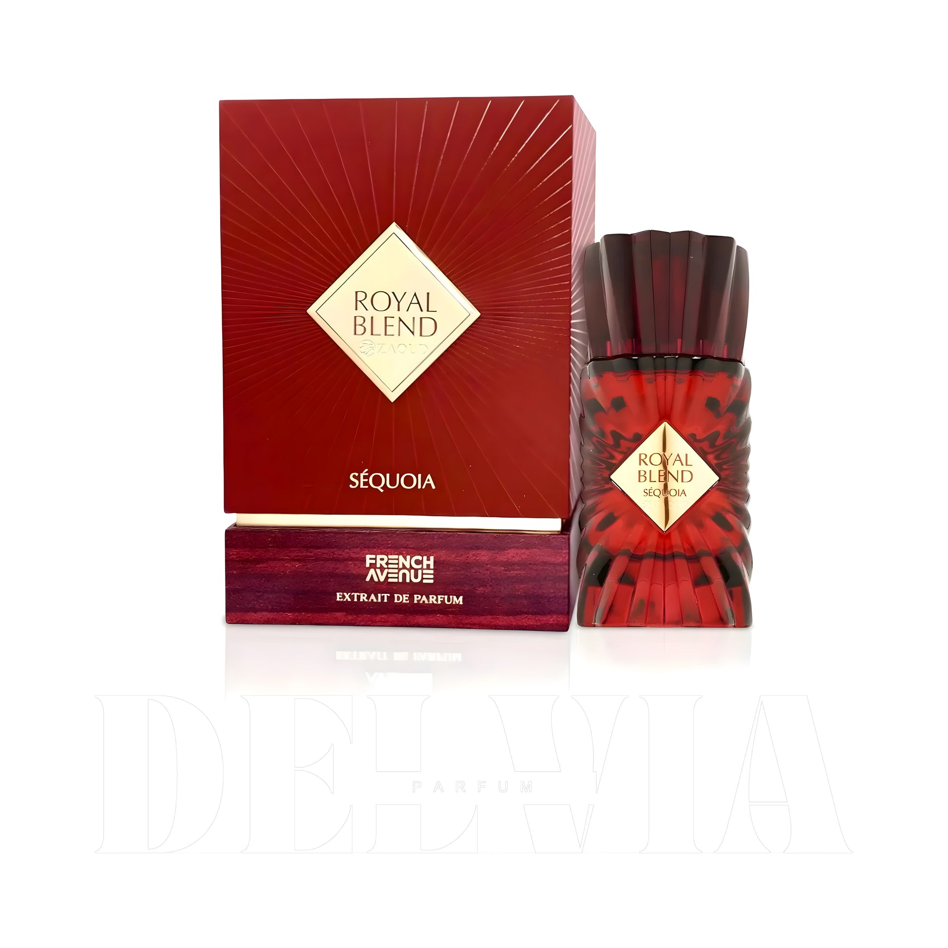 French Avenue Royal Blend Sequoia Katı Parfum — kutu ve şişe görseli