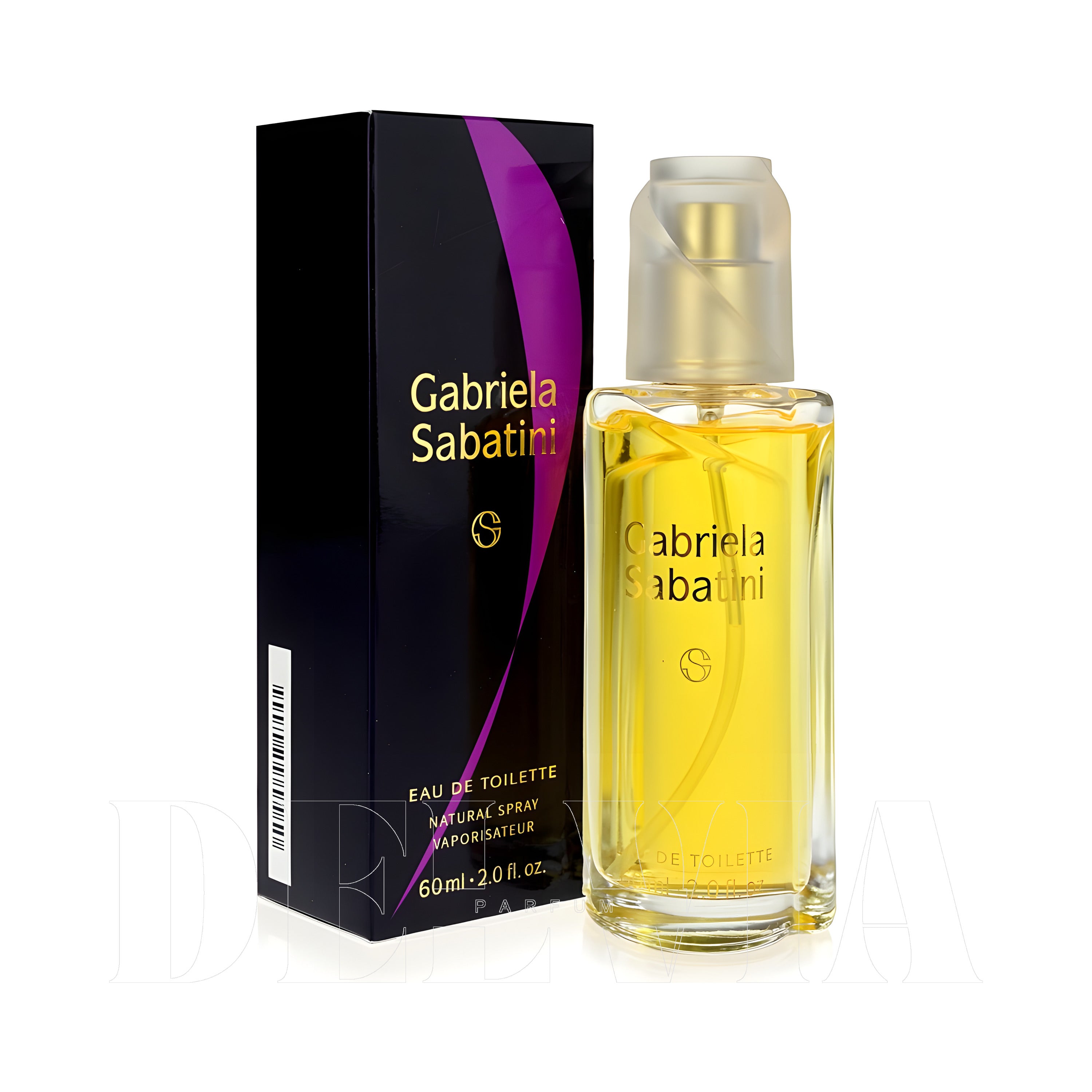 Gabriela Sabatini 1 ml dekant parfüm — kutu ve şişe görseli