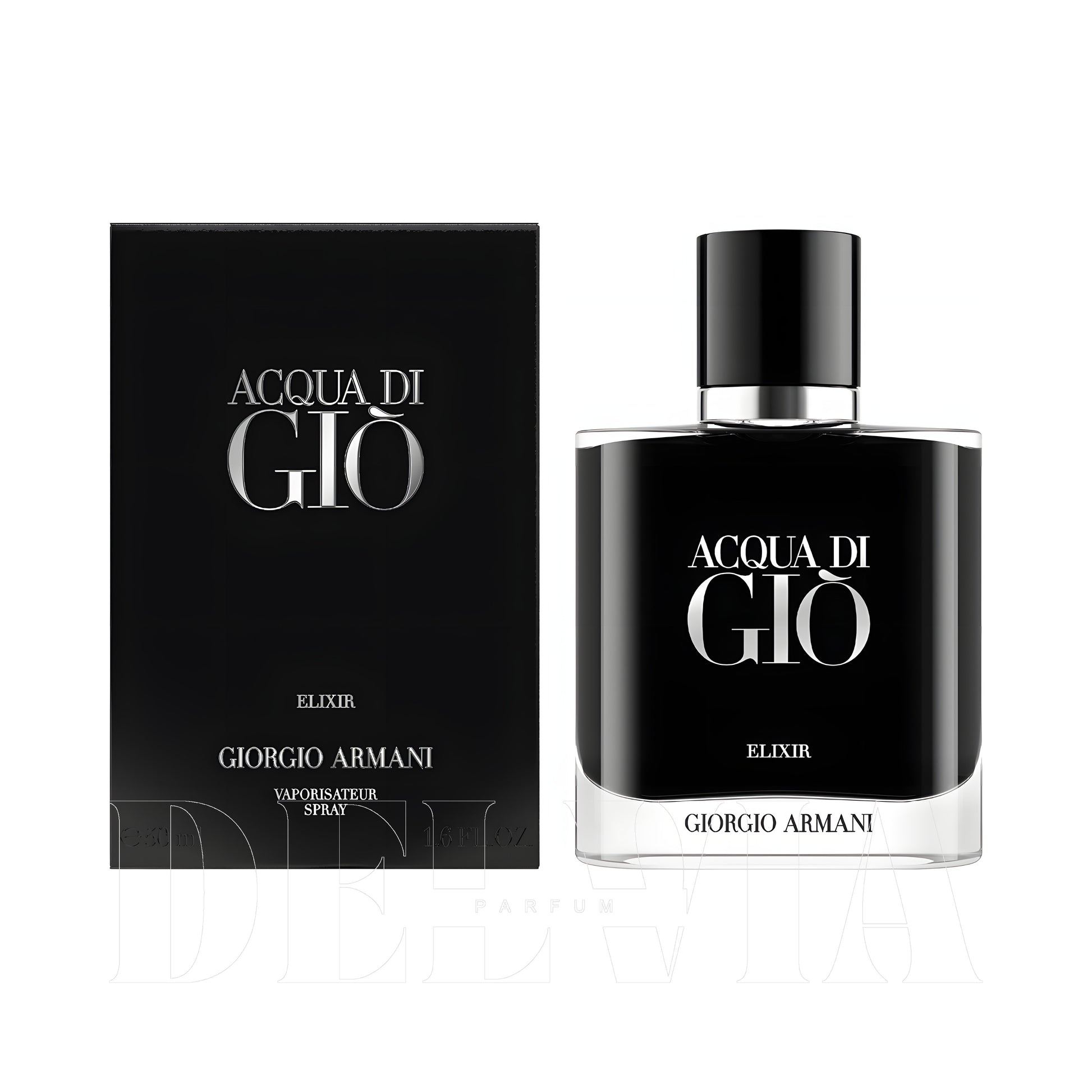 Giorgio Armani Acqua Di Gio Elixir 2 ml dekant parfüm — kutu ve şişe görseli