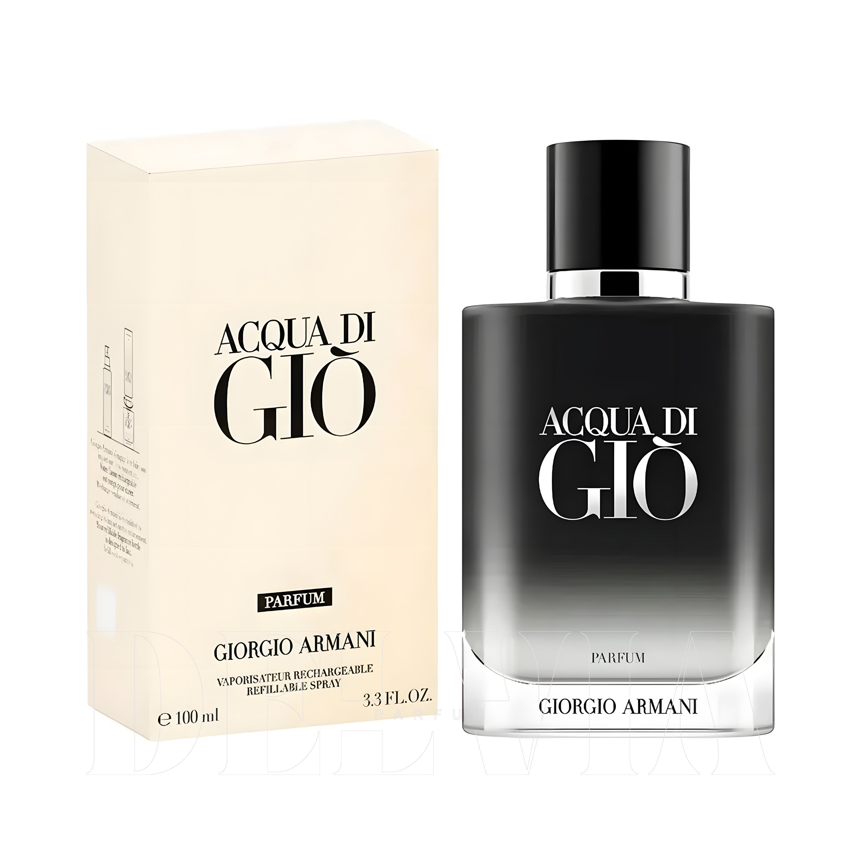Giorgio Armani Acqua Di Gio Perfume 3 ml dekant parfüm — kutu ve şişe görseli