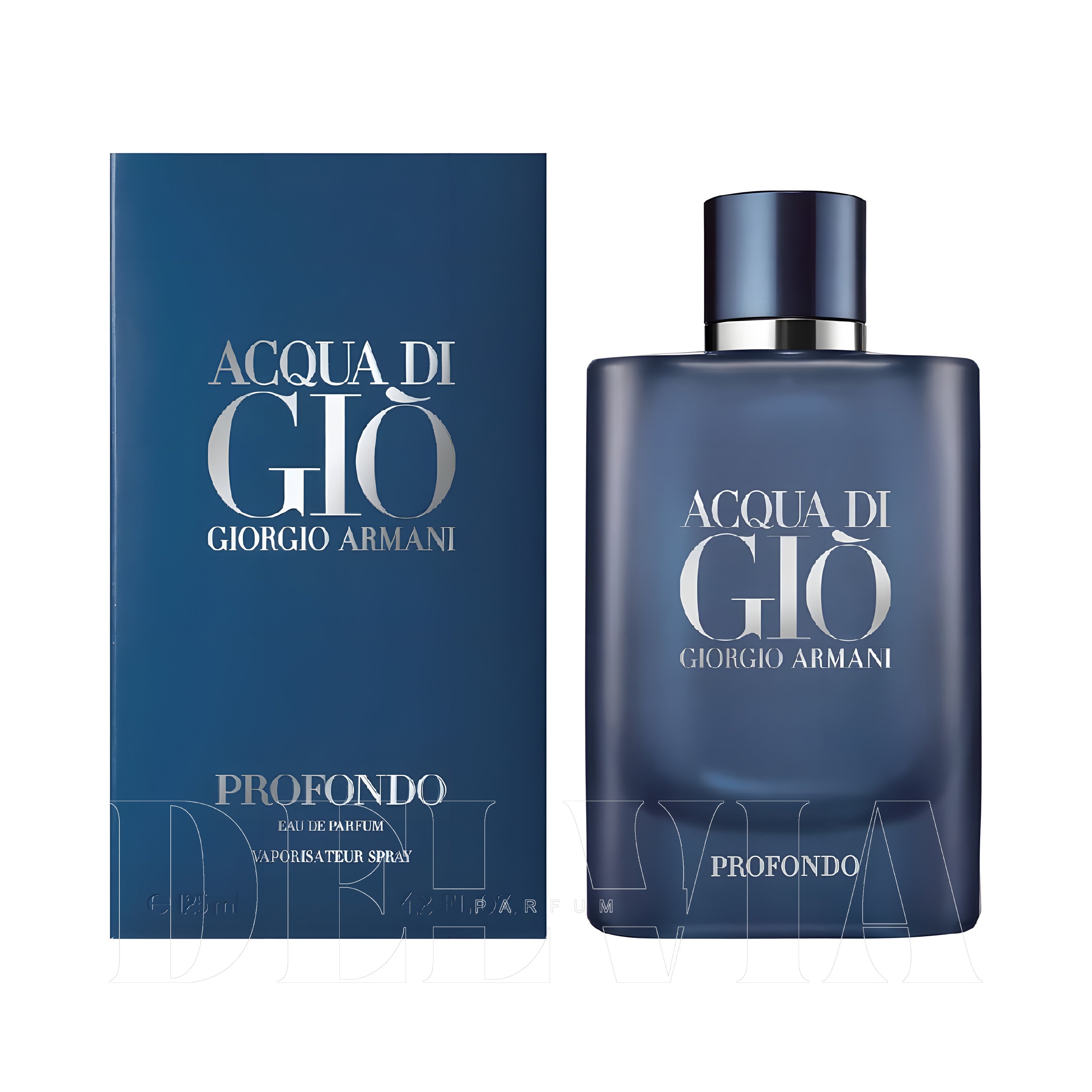 Giorgio Armani Acqua Di Gio Profondo 2 ml dekant parfüm — kutu ve şişe görseli