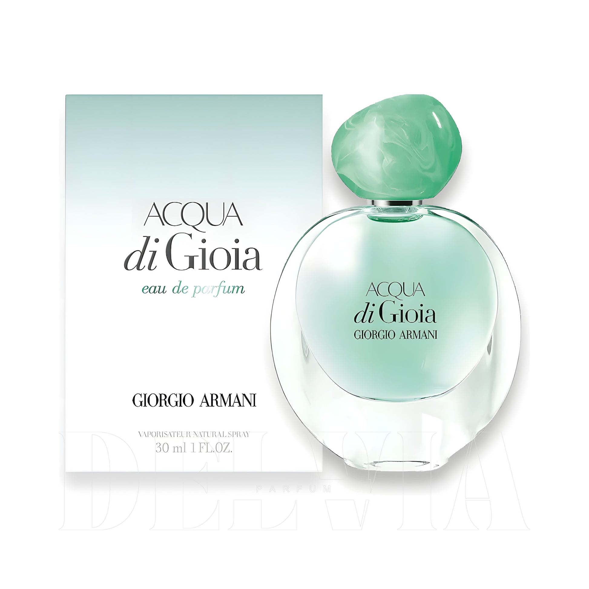 Giorgio Armani Acqua Di Gioia 8 ml dekant parfüm — kutu ve şişe görseli