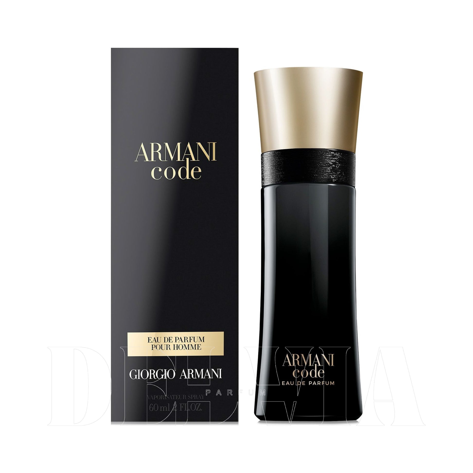 Giorgio Armani Code 2 ml dekant parfüm — kutu ve şişe görseli