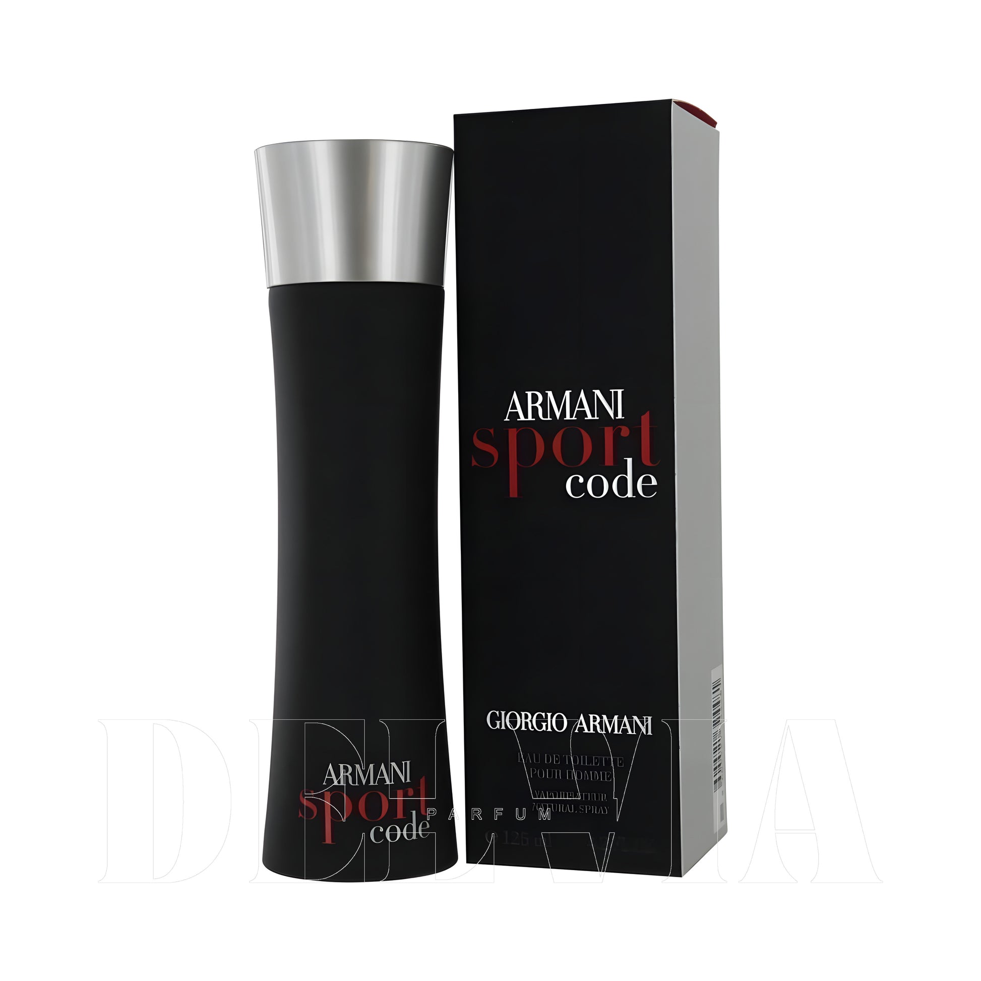 Giorgio Armani Code Sport 15 ml dekant parfüm — kutu ve şişe görseli