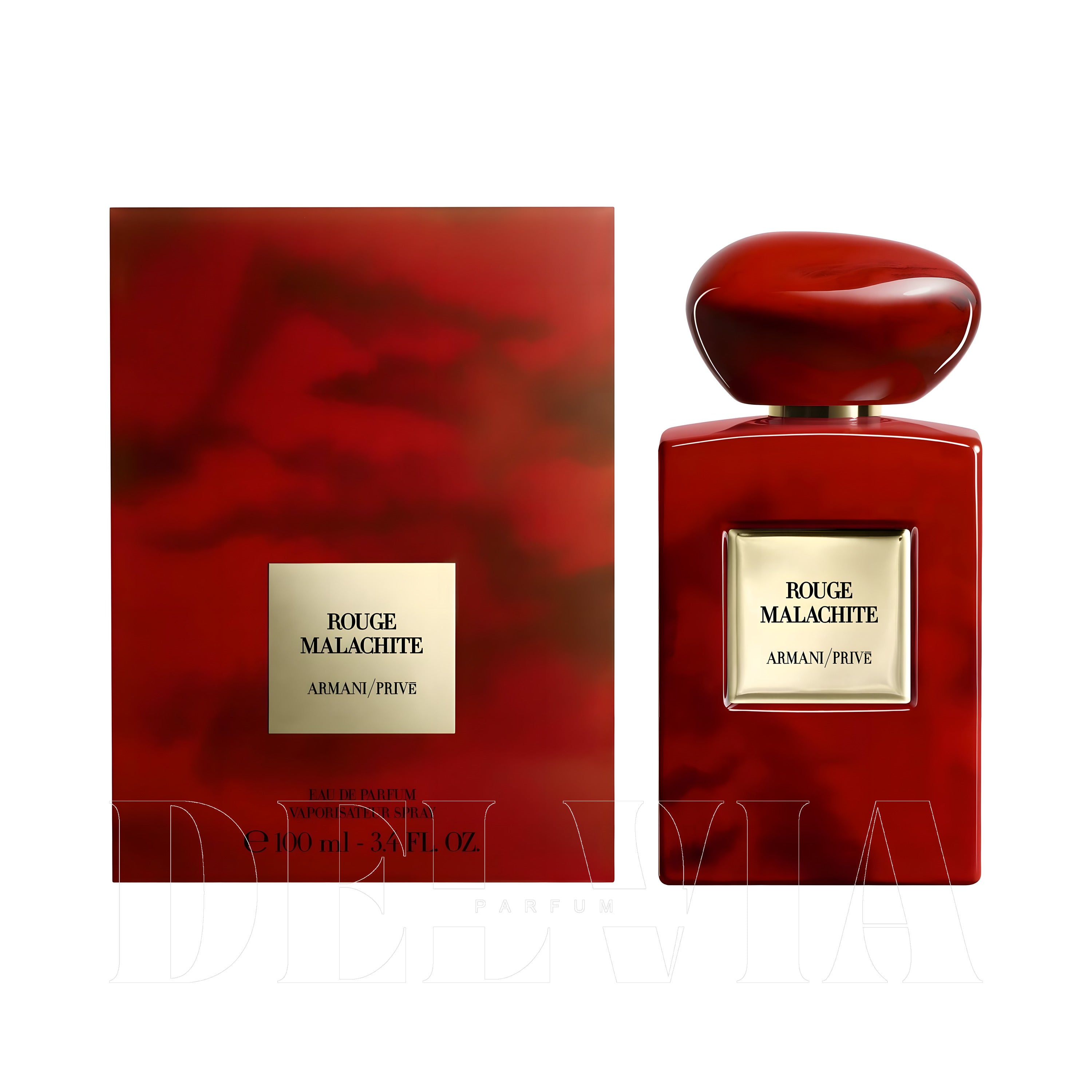 Giorgio Armani Prive Rouge Malachite 2 ml dekant parfüm — kutu ve şişe görseli