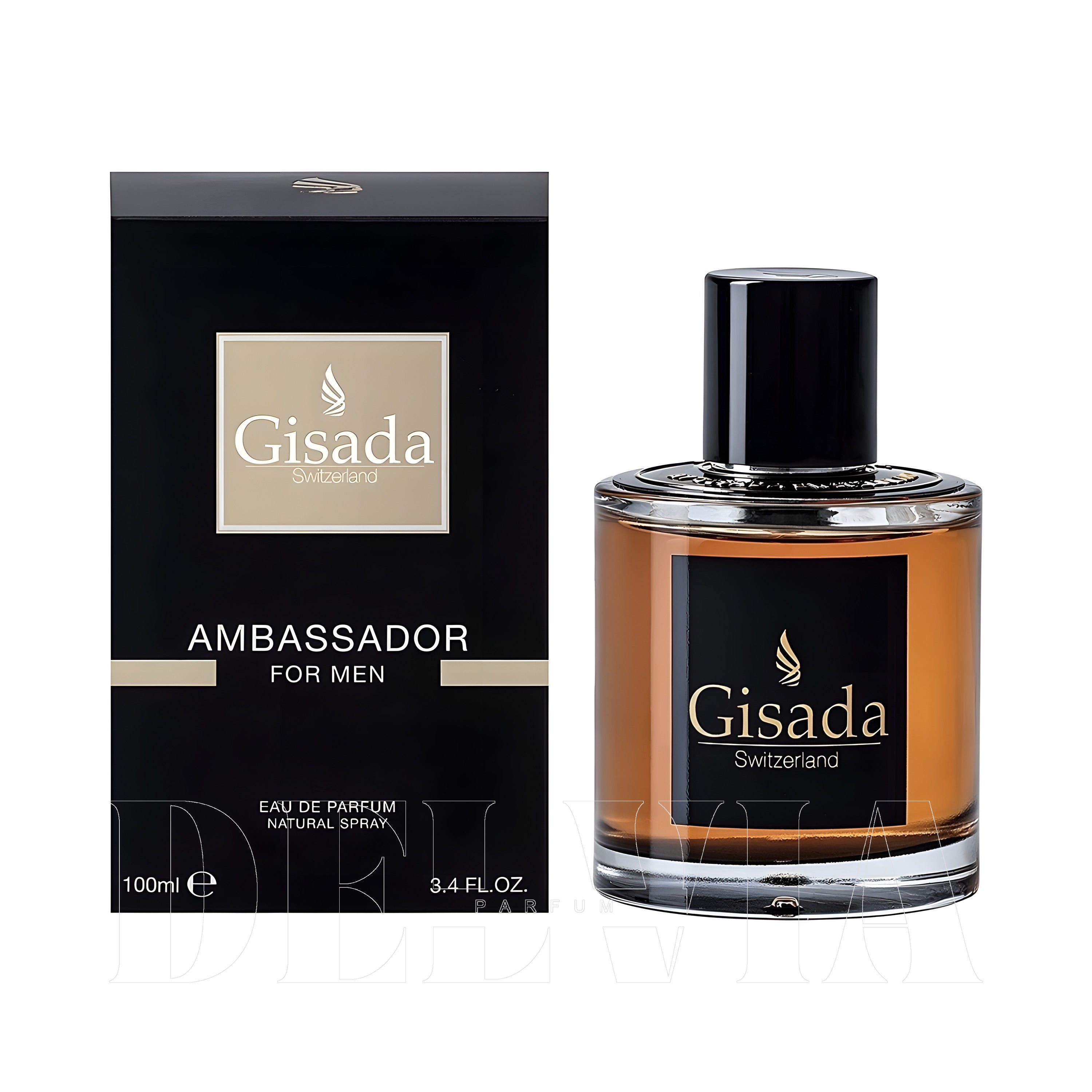 Gisada Ambassador For Men Black 30 ml dekant parfüm — kutu ve şişe görseli